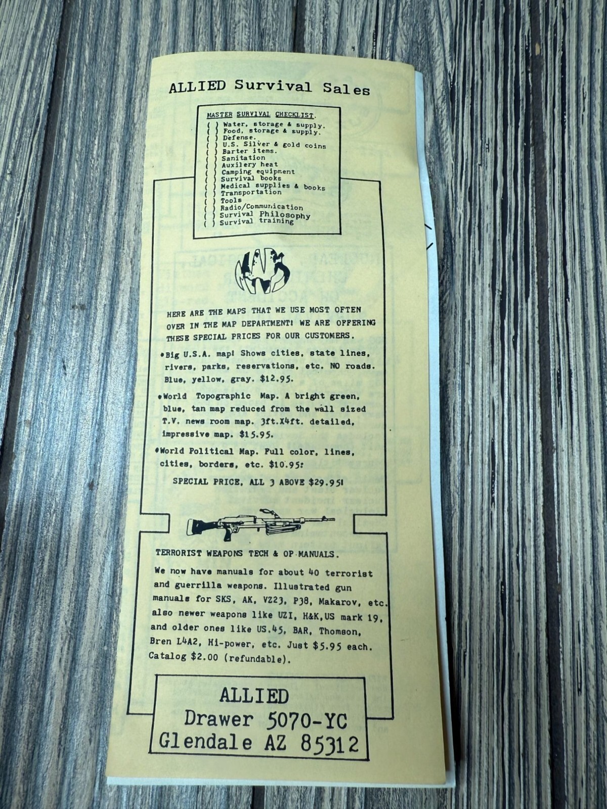 Vintage Allied Survival Sales Catalog & Stickers