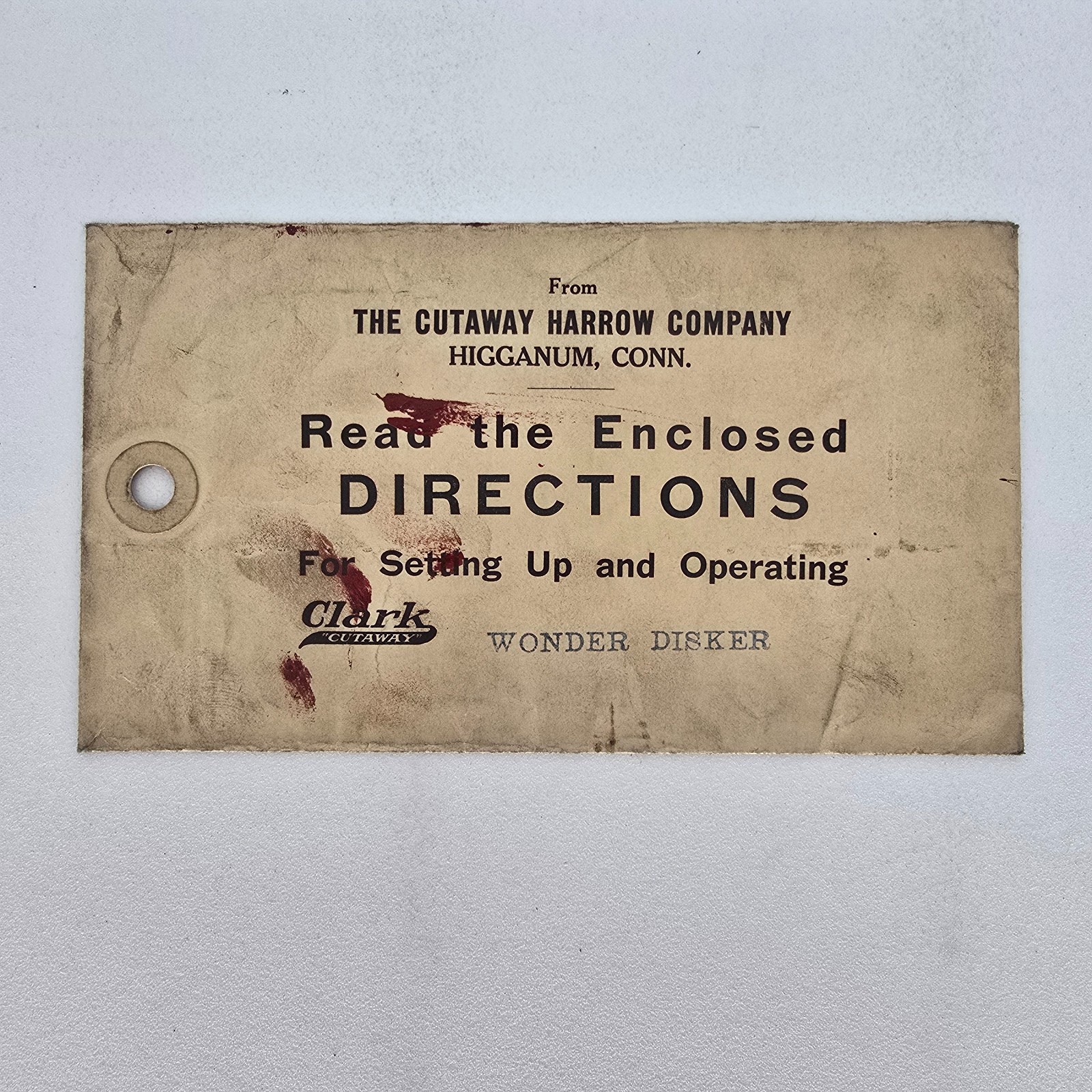 1930s Clark Cutaway Harrow Wonder Disker Instruction Sheet Farm Implement Disk