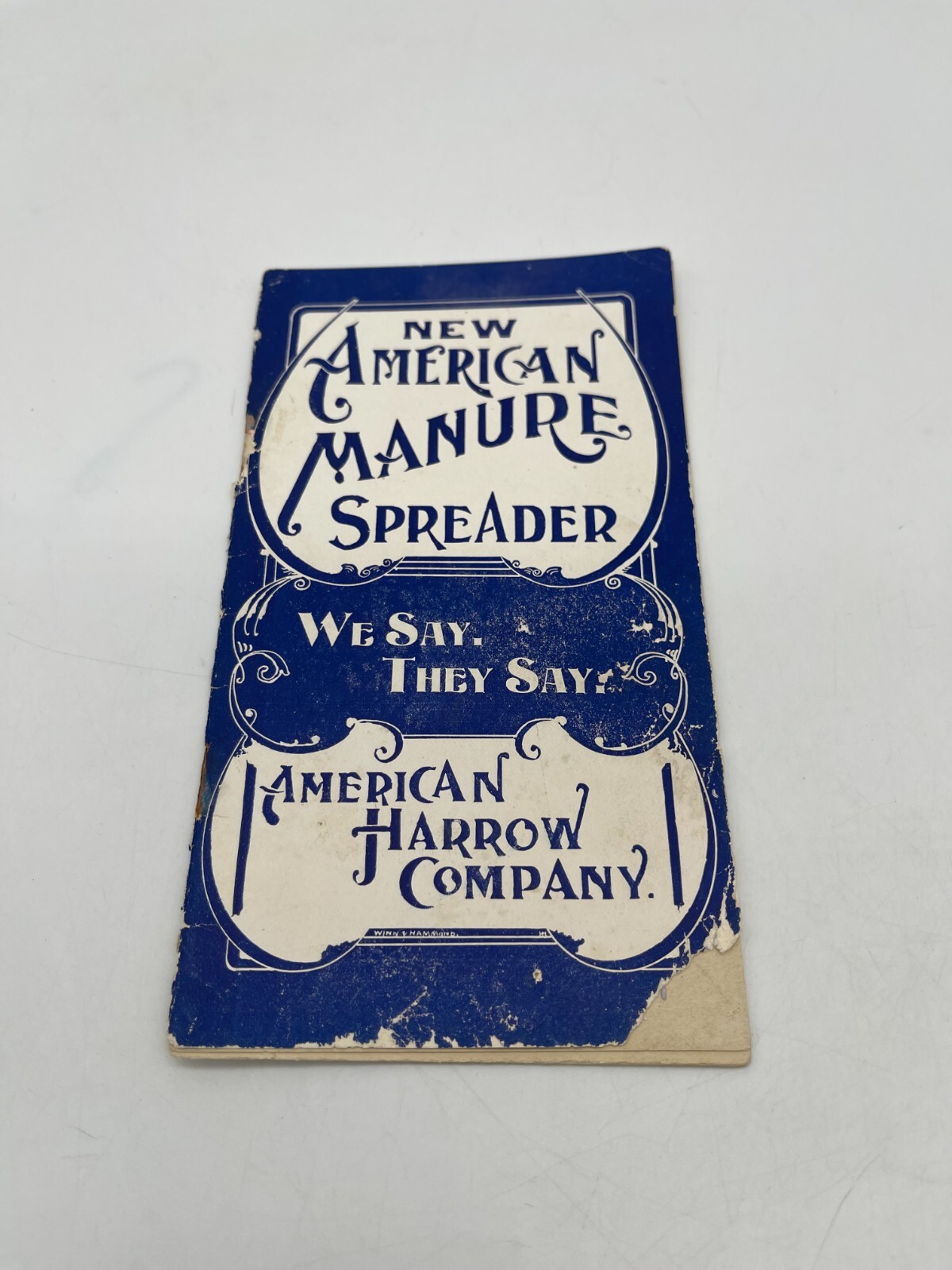 1800&rsquo;s American Harrow Company Detroit Agriculture Ad Pamphlet Manure Spreader