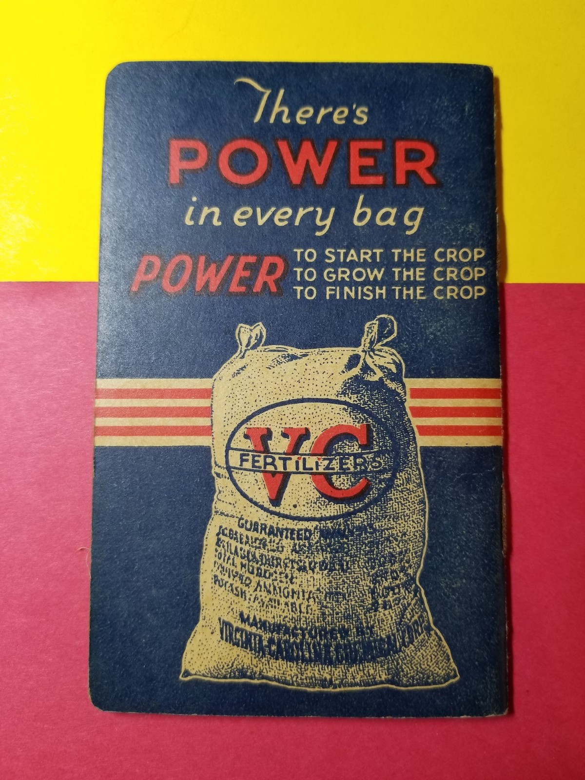 VINTAGE 1940&rsquo;s VC FERTILIZERS NOTEBOOK – VIRGINIA – CAROLINA CHEMICAL CORPOTATIO