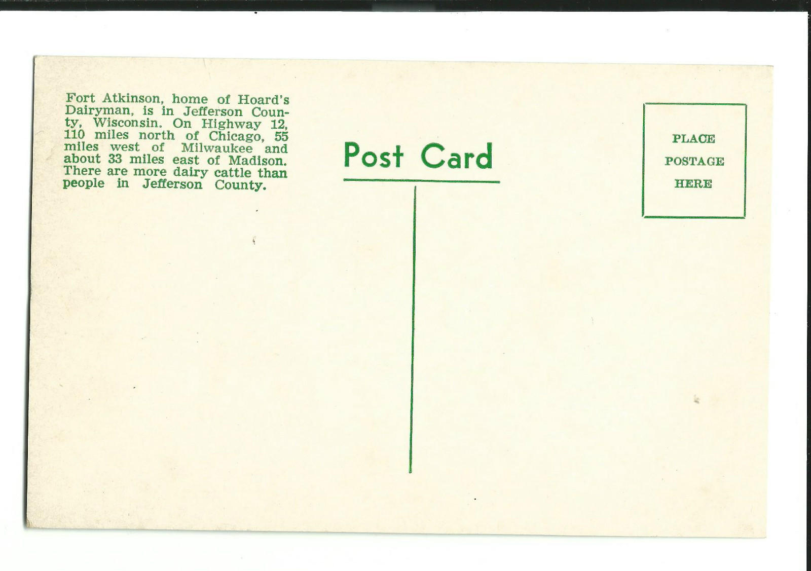 Old Advertising Postcard Hoard&rsquo;s Dairyman Office & Plant Fort Atkinson Wisconsin