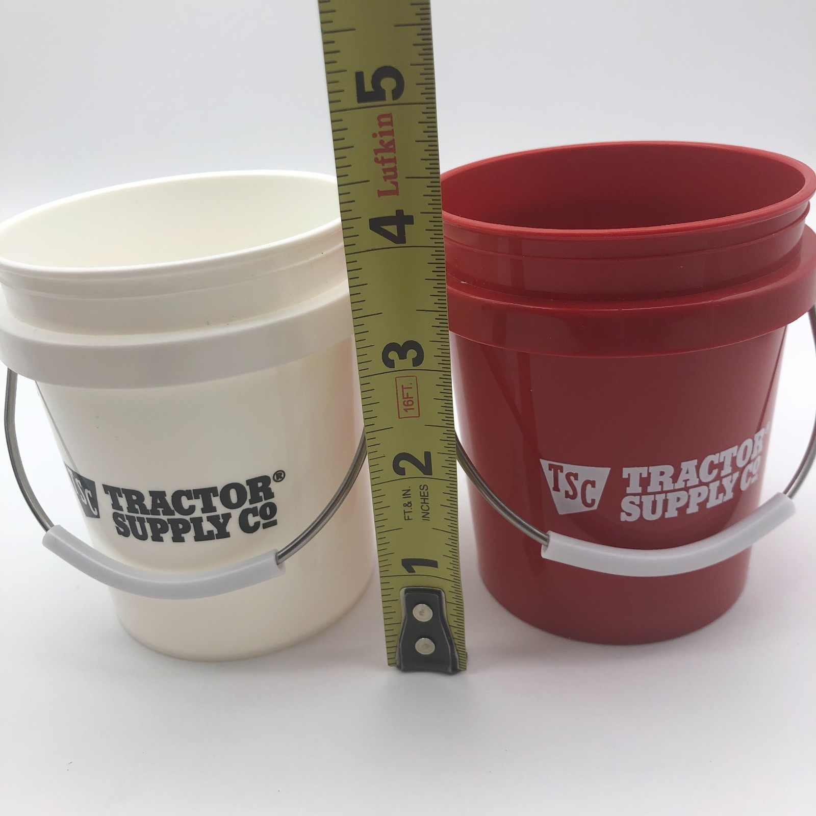 Tractor Supply Co Mini Bucket Set of 2 Red & White