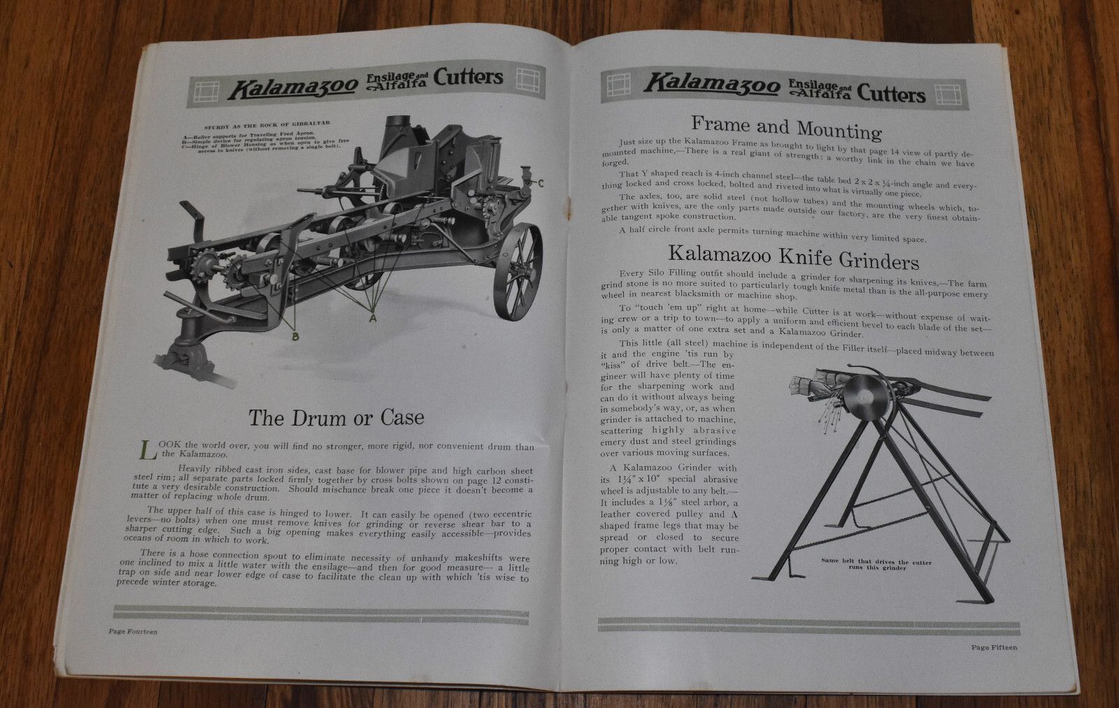 Vintage 1900s Kalamazoo Silo Co Ensilage Cutters Farm Brochure Color Catalog