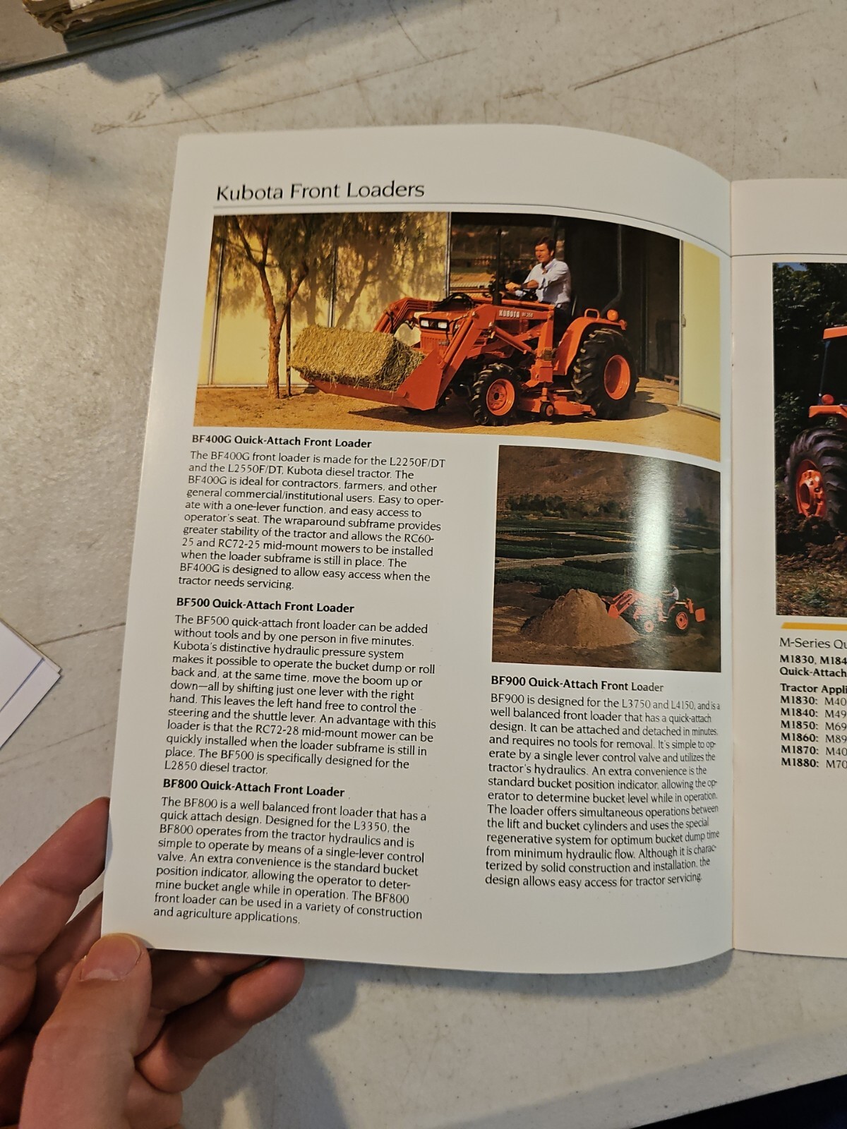 Vintage 1987 Kubota Front Loader Diesel Tractor Brochure