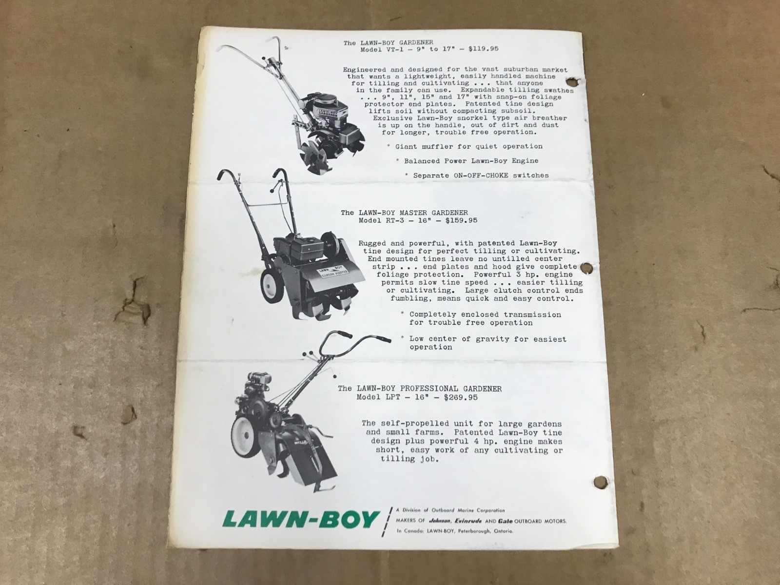 Vintage Lawn-Boy Dealer Bulletin – Vol. 6 No. 9 – October 1959