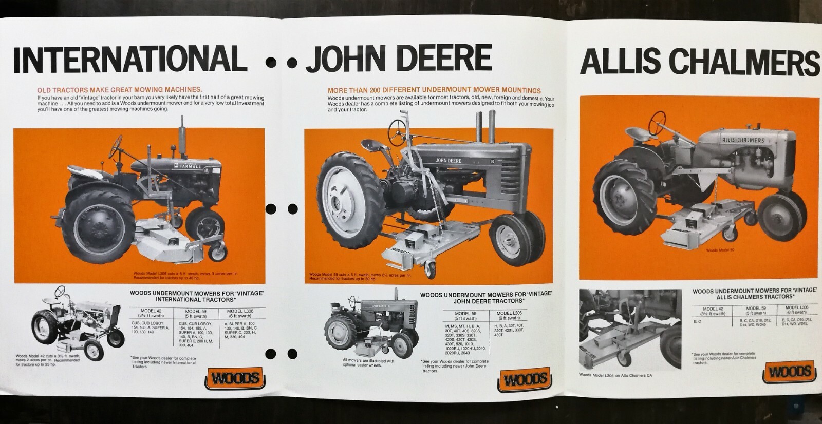 Vintage Woods Undermount Mowers Tractor Dealership Brochure
