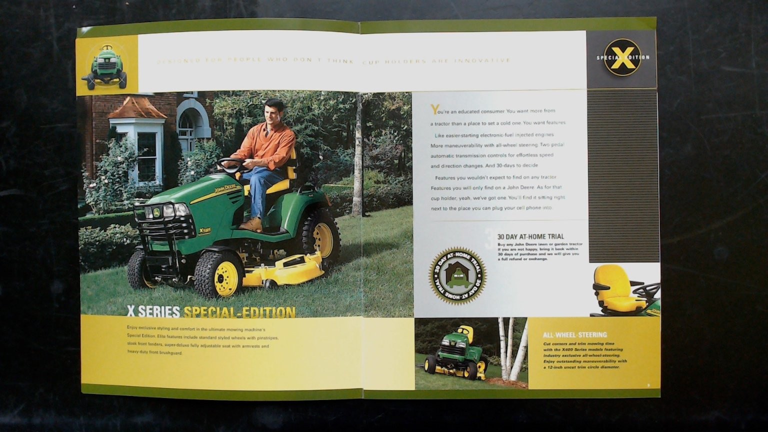 John Deere X Series Special Edition Tractor Brochure Vintage Lawn Mower