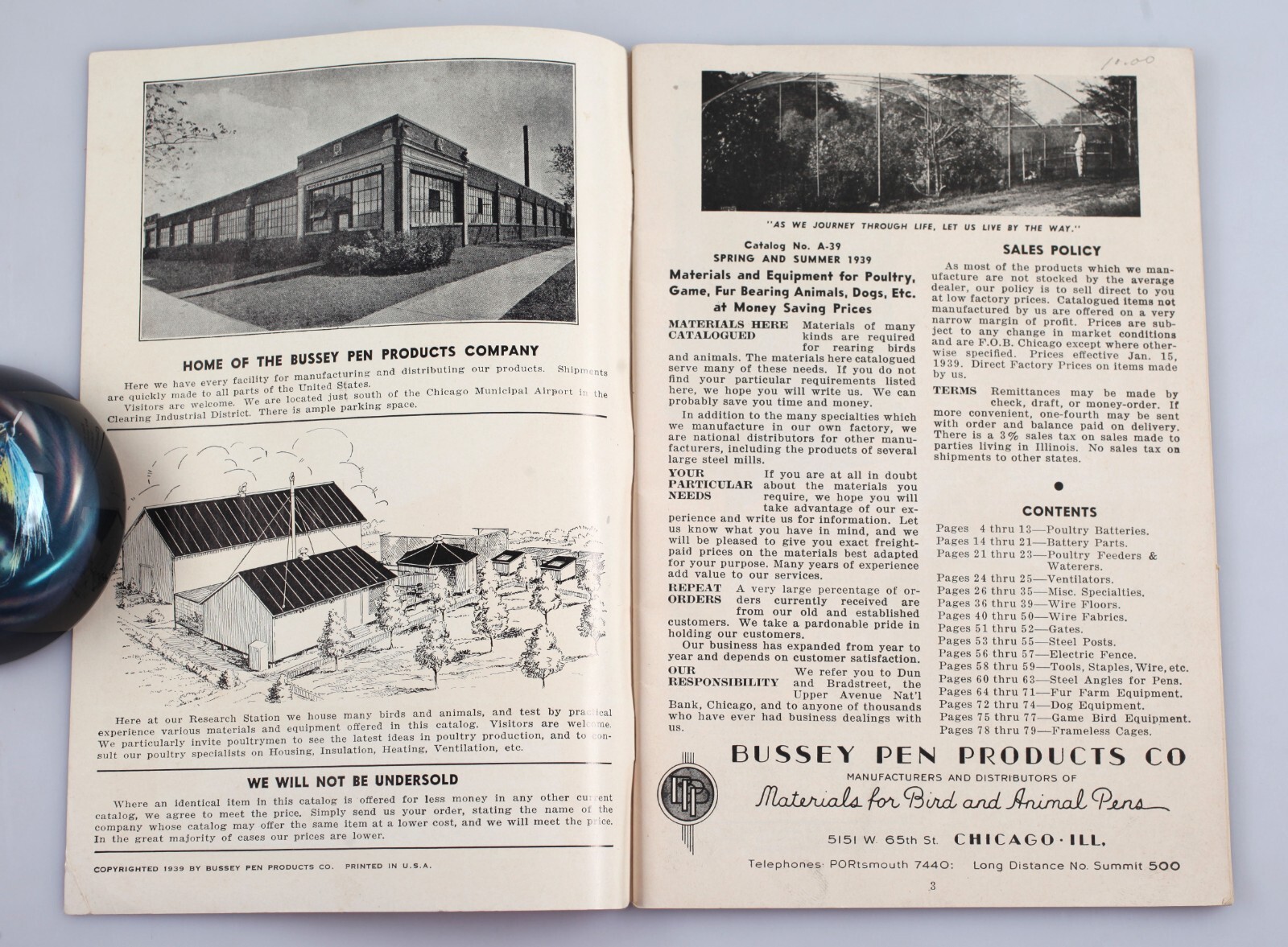 Vintage 1939 Bussey&rsquo;s Book of Materials for Bird and Animal Pens Cages Catalog