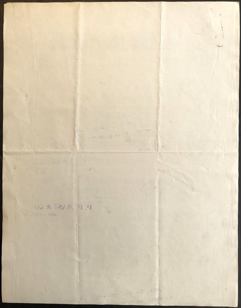 1904 Letter P. P. Mast & Co. Buckeye Agricultural Implements Springfield, Ohio