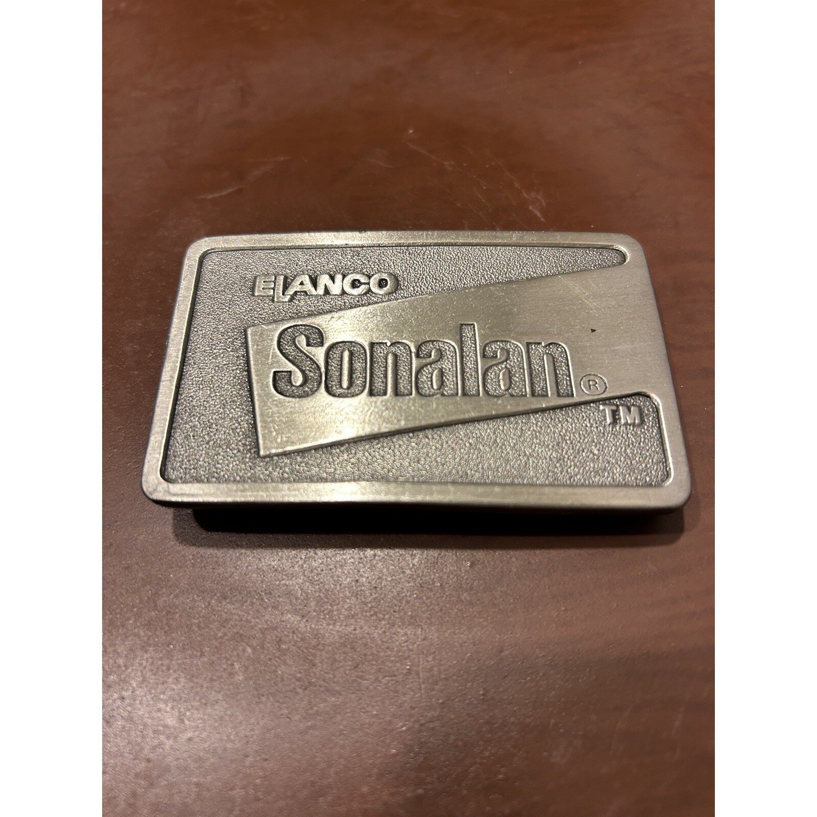 Vintage Elanco Sonalan Belt Buckle Pewter Tone In Appreciation Of Your Support