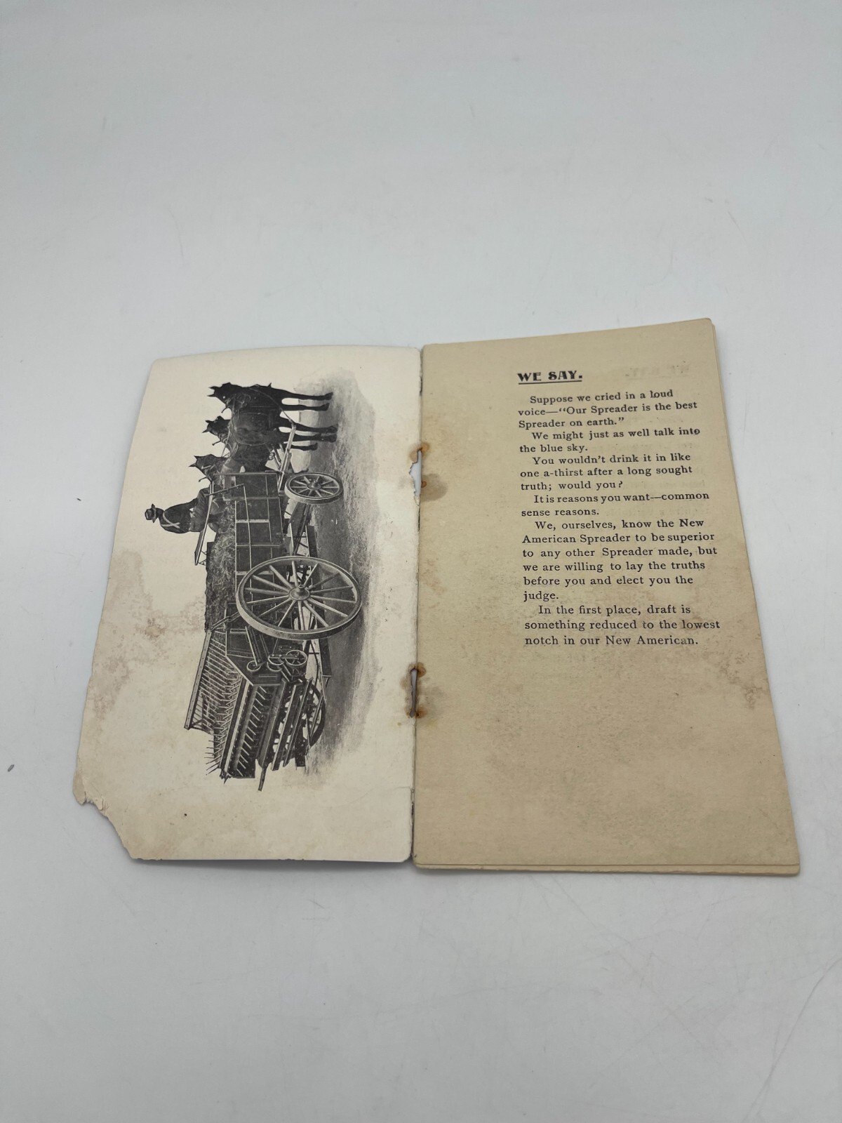 1800&rsquo;s American Harrow Company Detroit Agriculture Ad Pamphlet Manure Spreader