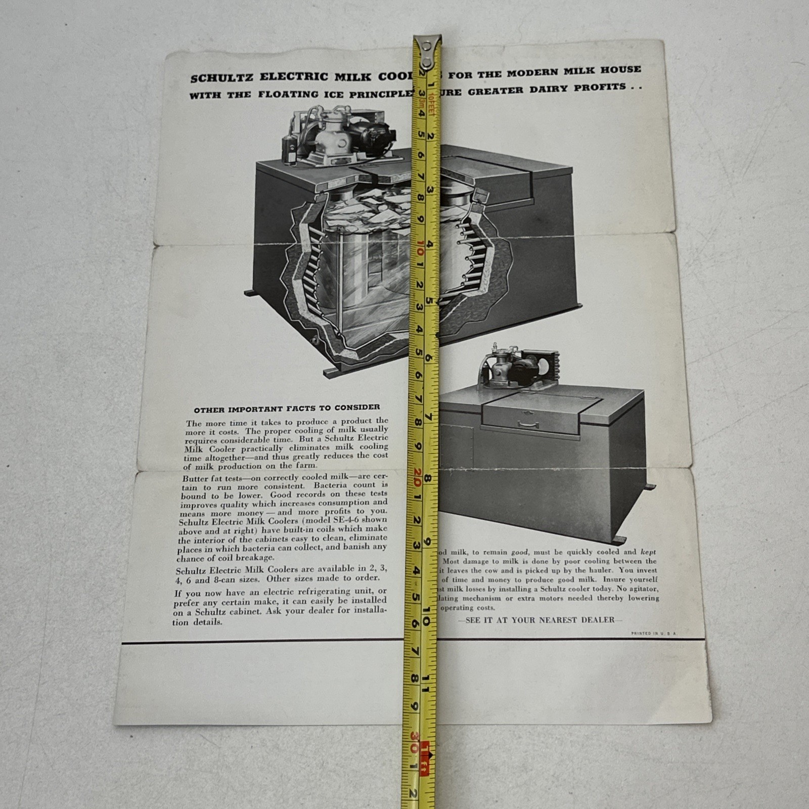 Schultz Bros Sheet Metal Products Paper Ad Saginaw Michigan Milk Cooler