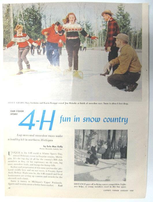 Orig 1959 4-H Photo Article Features Mary Litsheim, Gogebic County Michigan
