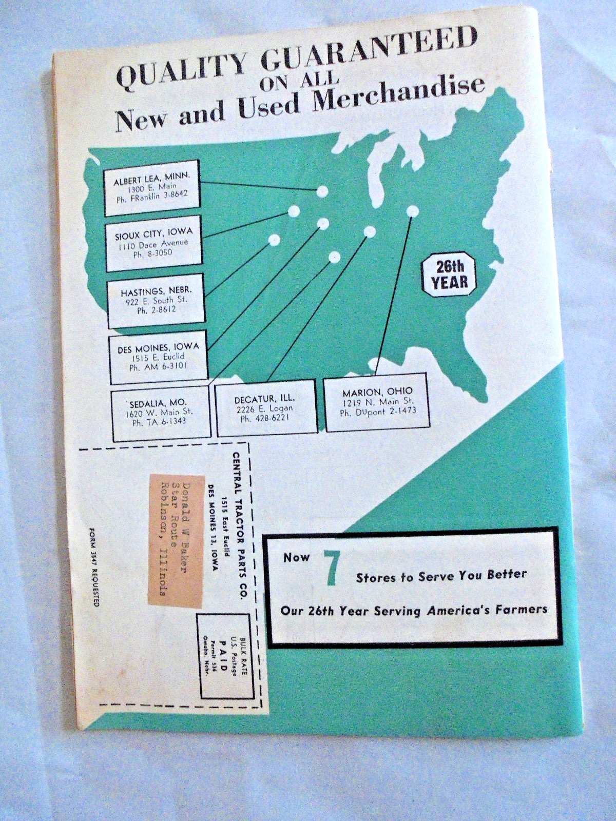 Vintage 1961 Central Tractor Supply Co Des Moine Iowa Catalog