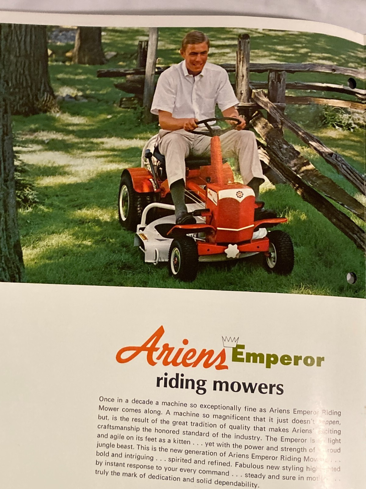 1969 Ariens Riding Mower Tractors Brillion, Wisconsin, Mower Tractor Catalog