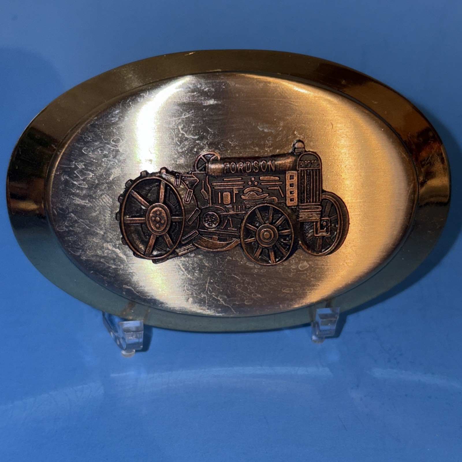 Vtg Fordson Tractor Belt Buckle Farm Ag