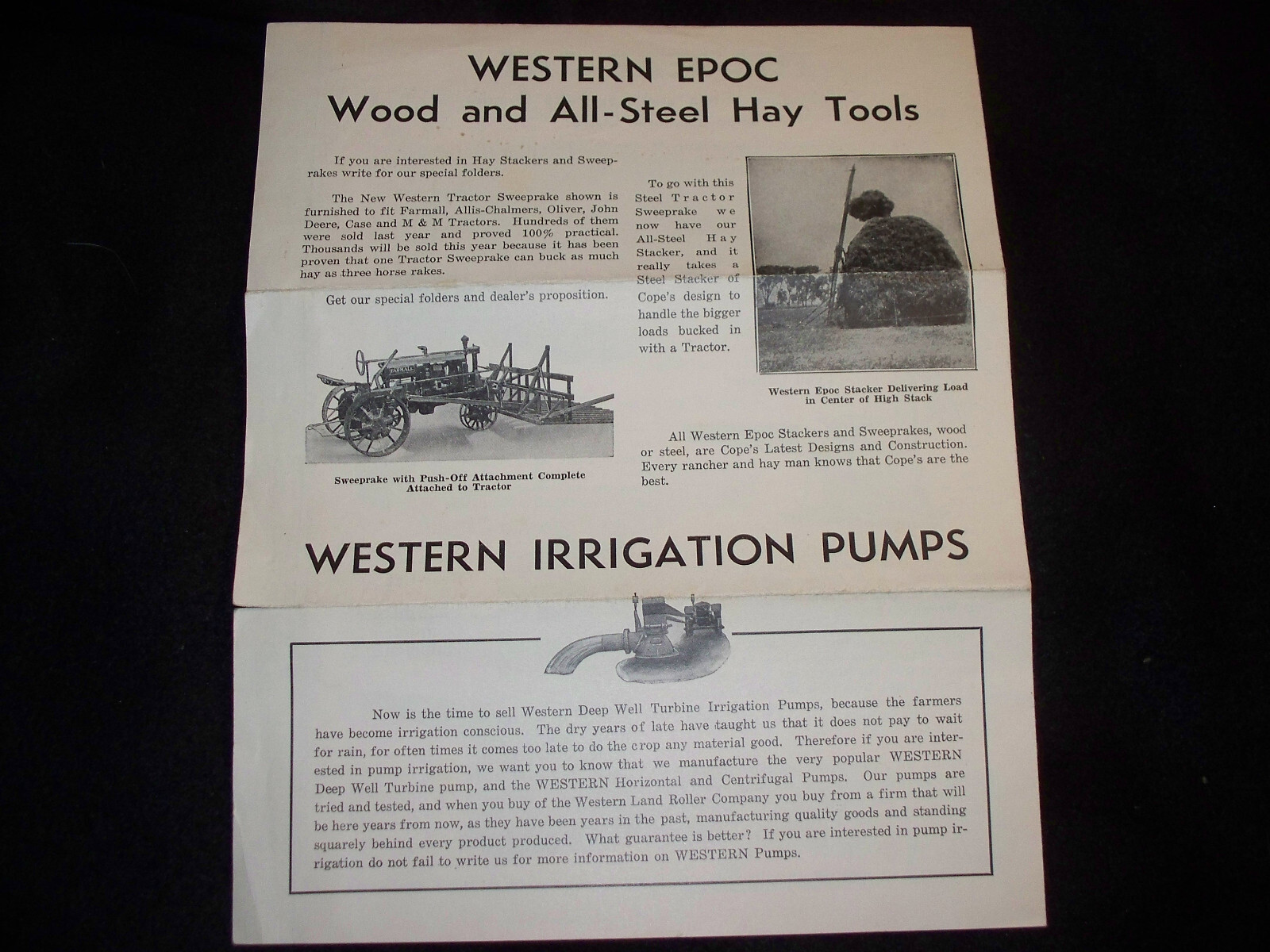 1930&rsquo;s Western Land Roller Company Brochure Bear-Cat Grinder Packer Mulcher