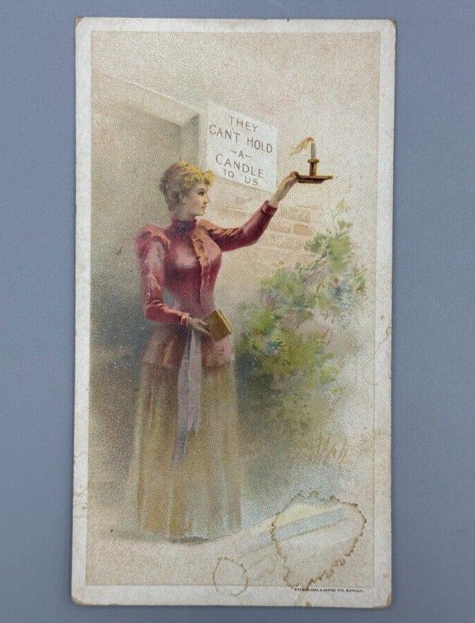 1880s EMPIRE DRILL Victorian Candle FARM Advertising Trade Card SHORTSVILLE NY