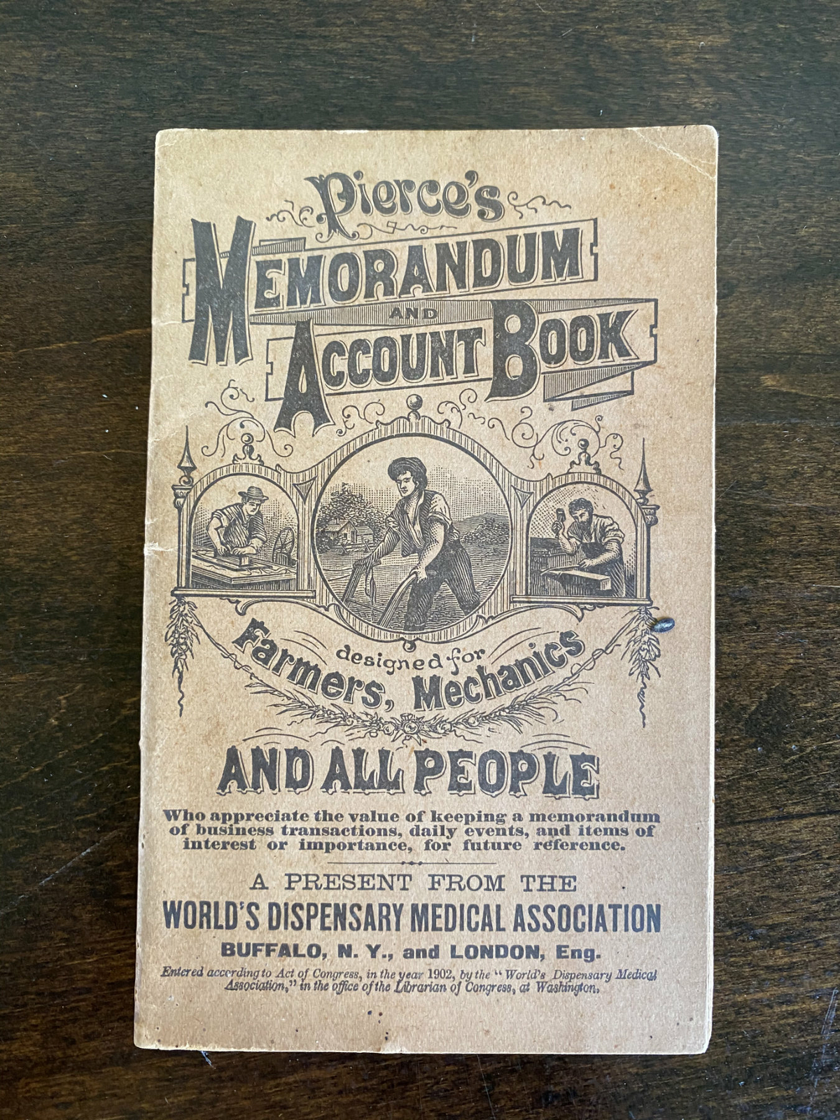 Vintage Pierce&rsquo;s Memorandum and Account Book for Farmers Mechanics 1902
