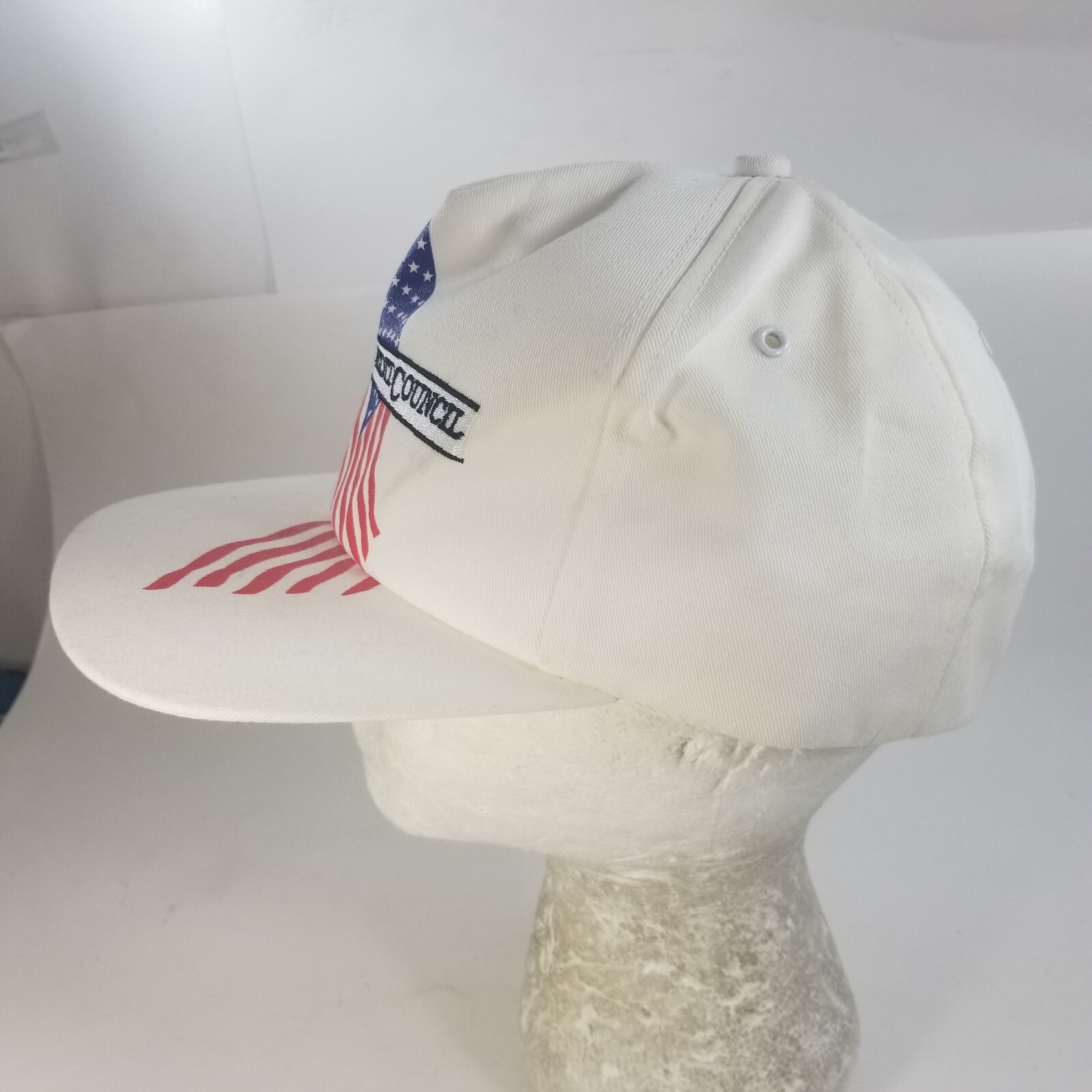 Vtg FARM CREDIT Council Snapback Hat/Cap American Flag USA made by K-Products