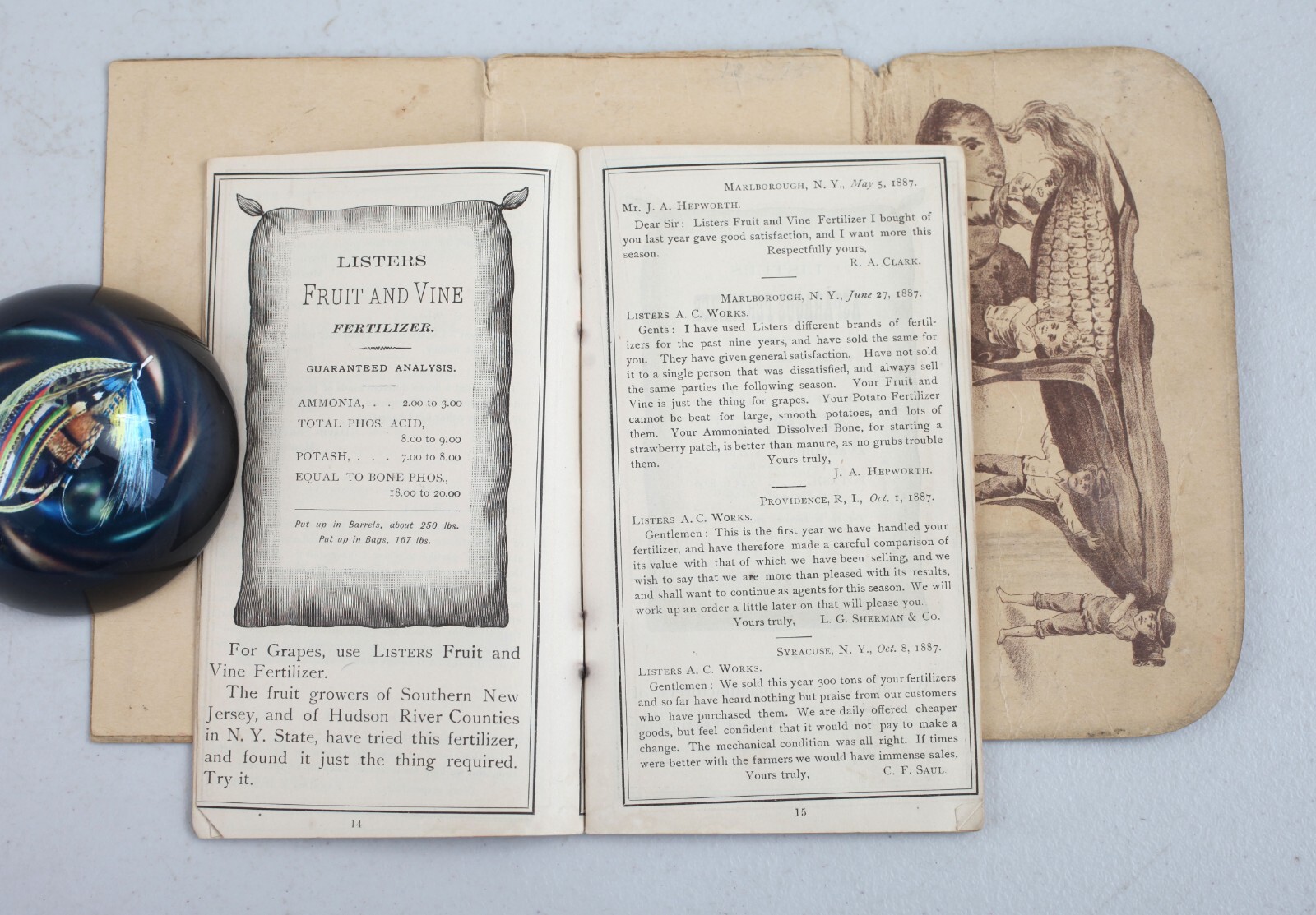 1888 Listers Agricultural Chemical Works Newark NJ Advertising Testimonials