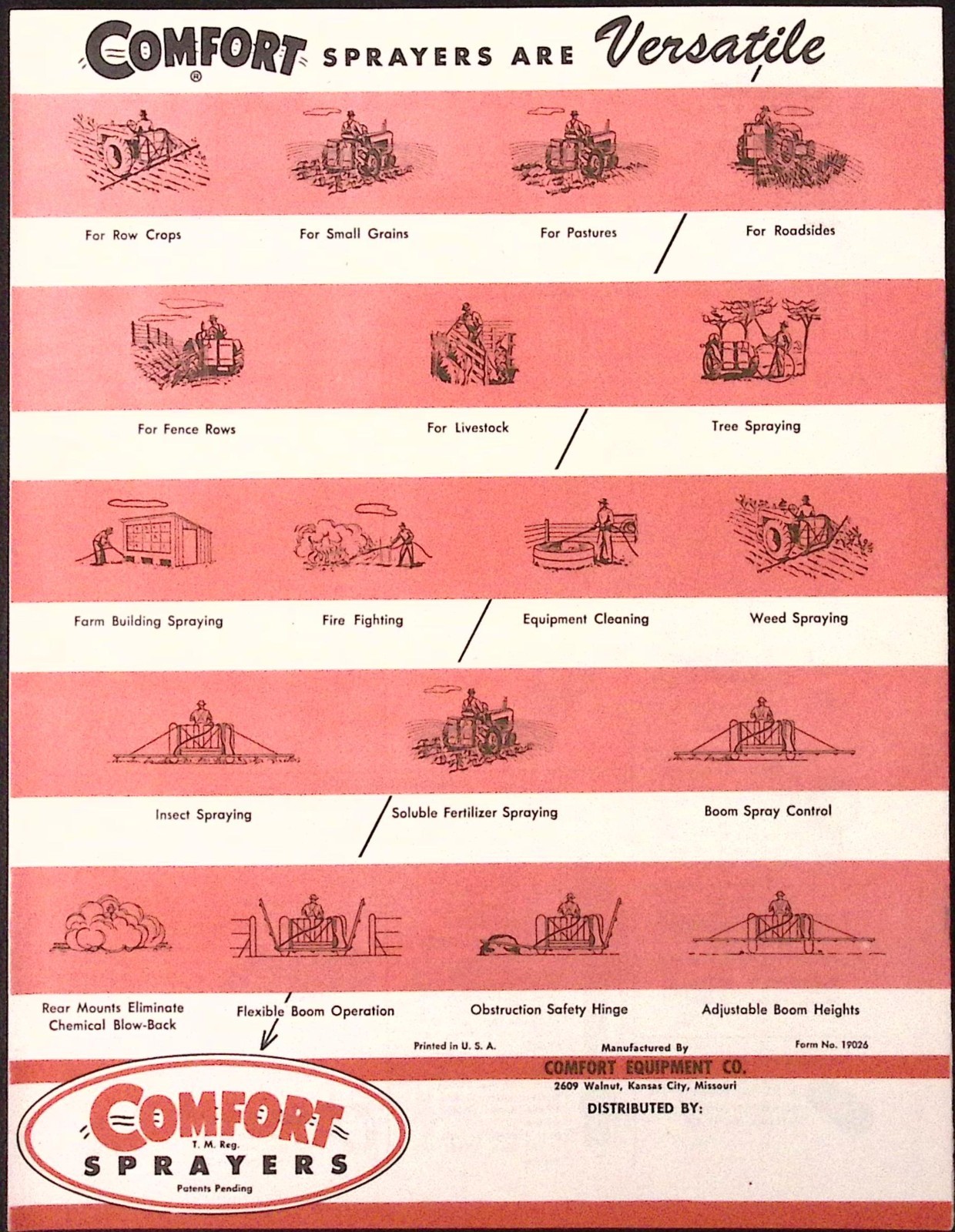 1954 Comfort Sprayer Farm Sprayer Brochures Comfort Equipment Co Kansas City MO