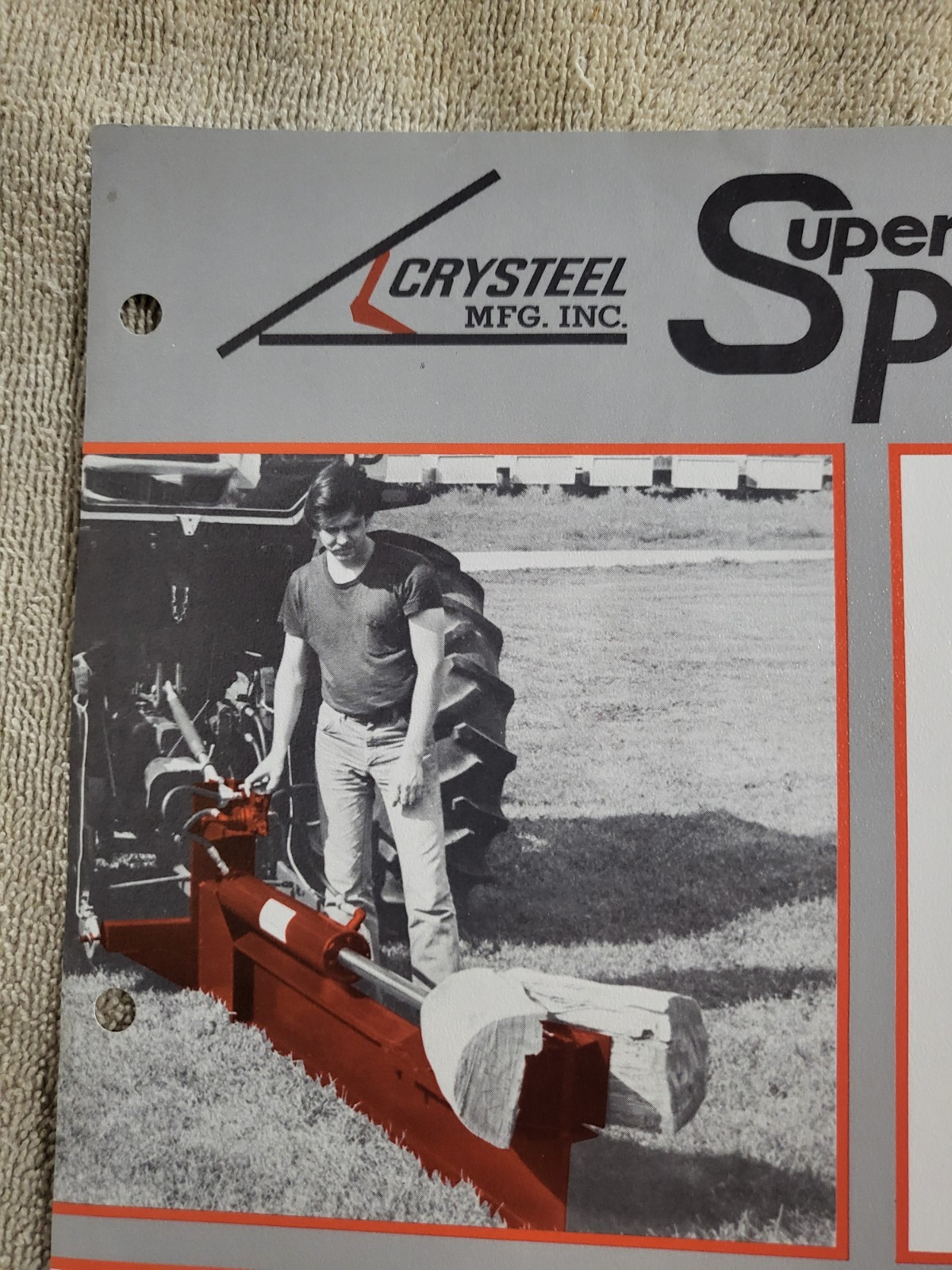 1970s Vintage CRYSTEEL Super Splitter Log Splitter BROCHURE 3-point Tractor