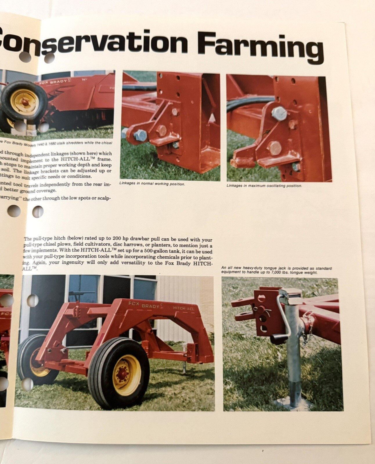 Vintage 1983 Farm Equipment Dealer Brochure Fox Brady Hitch All