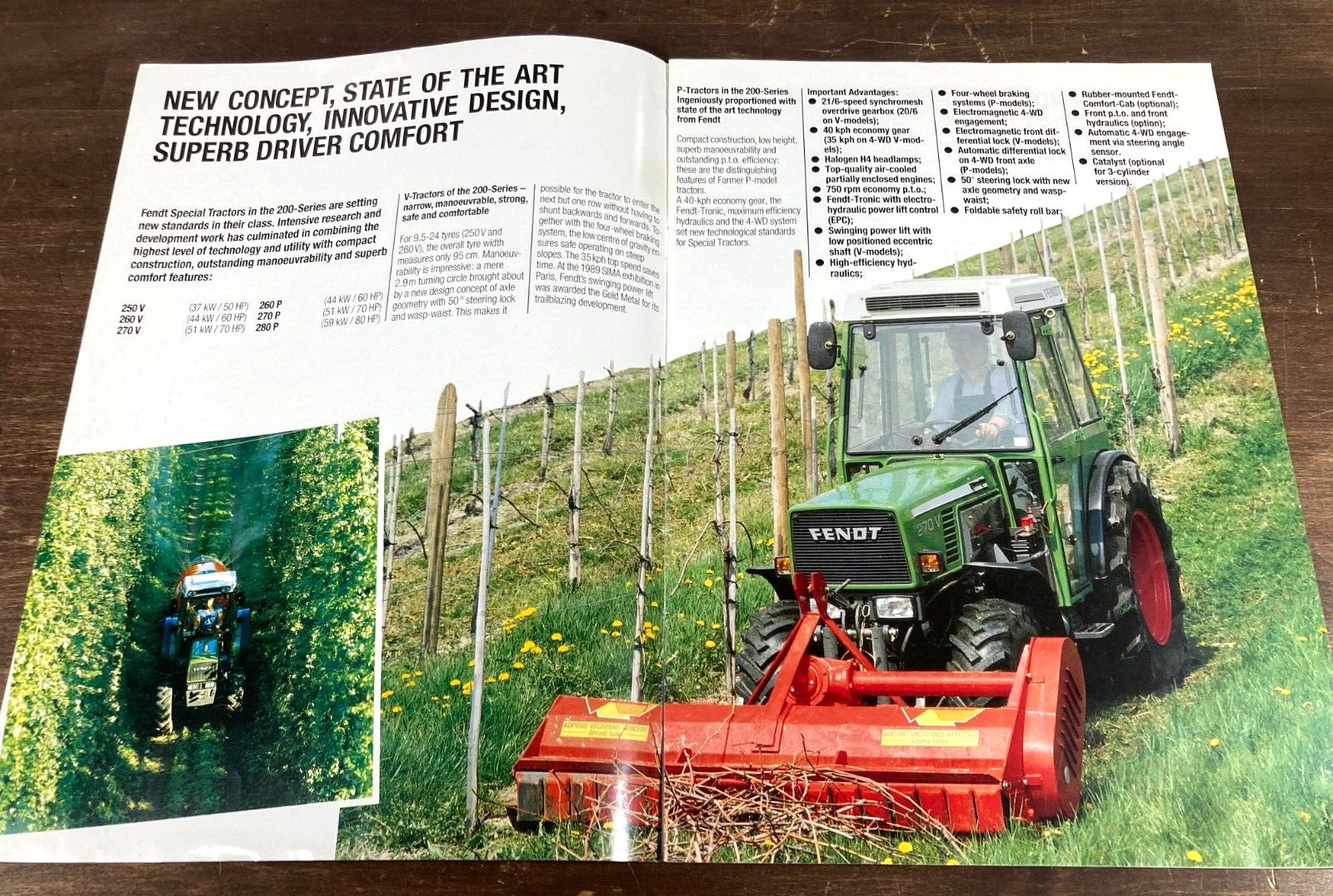 Fendt Farmer 250 260 270 280 V P Tractor 1990 Dealer Sales Brochure Vineyard