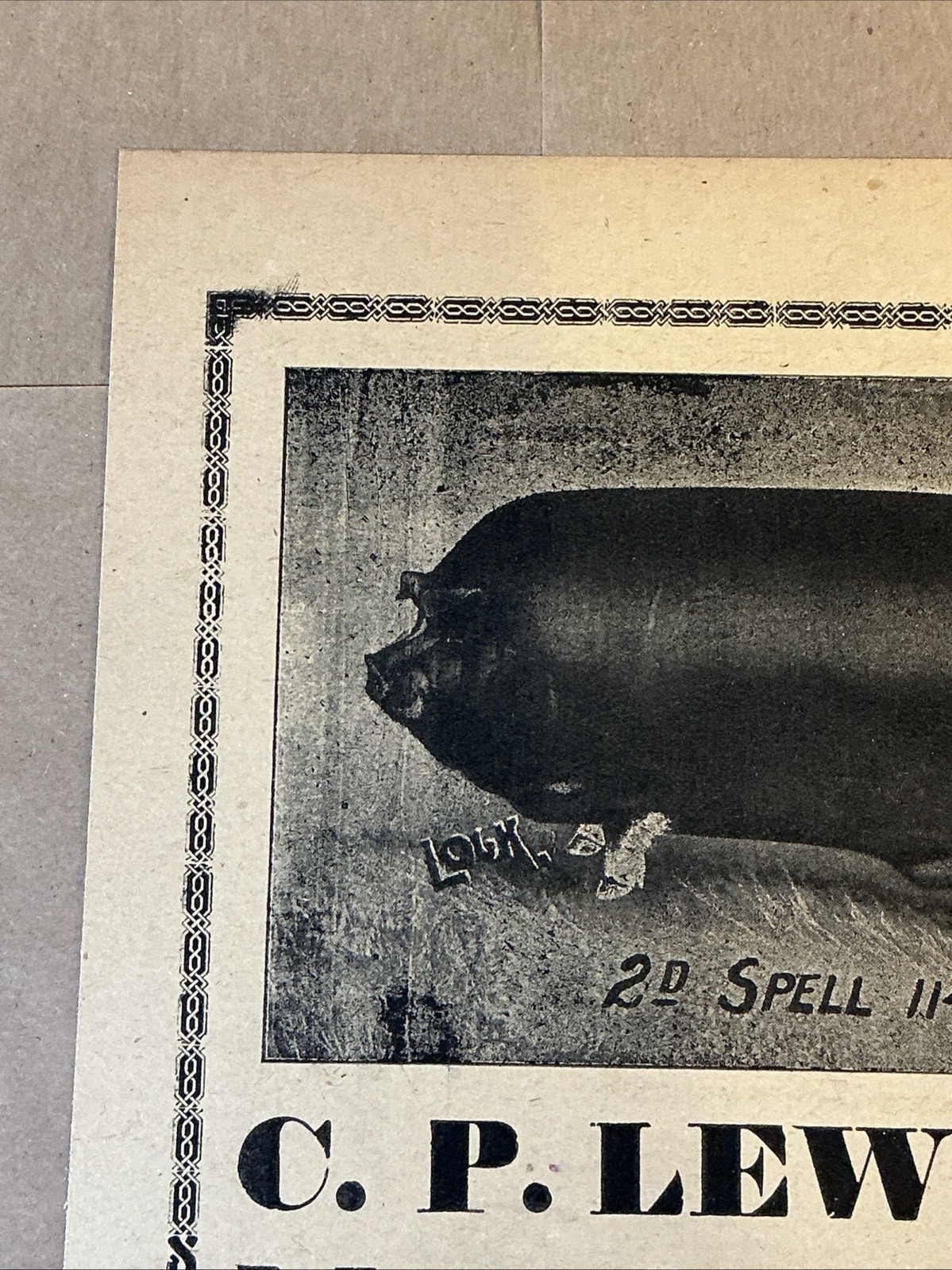 Antique 1911 Original Auction Poster China Hog Public Sale Ohio As Is INV-AC07Z