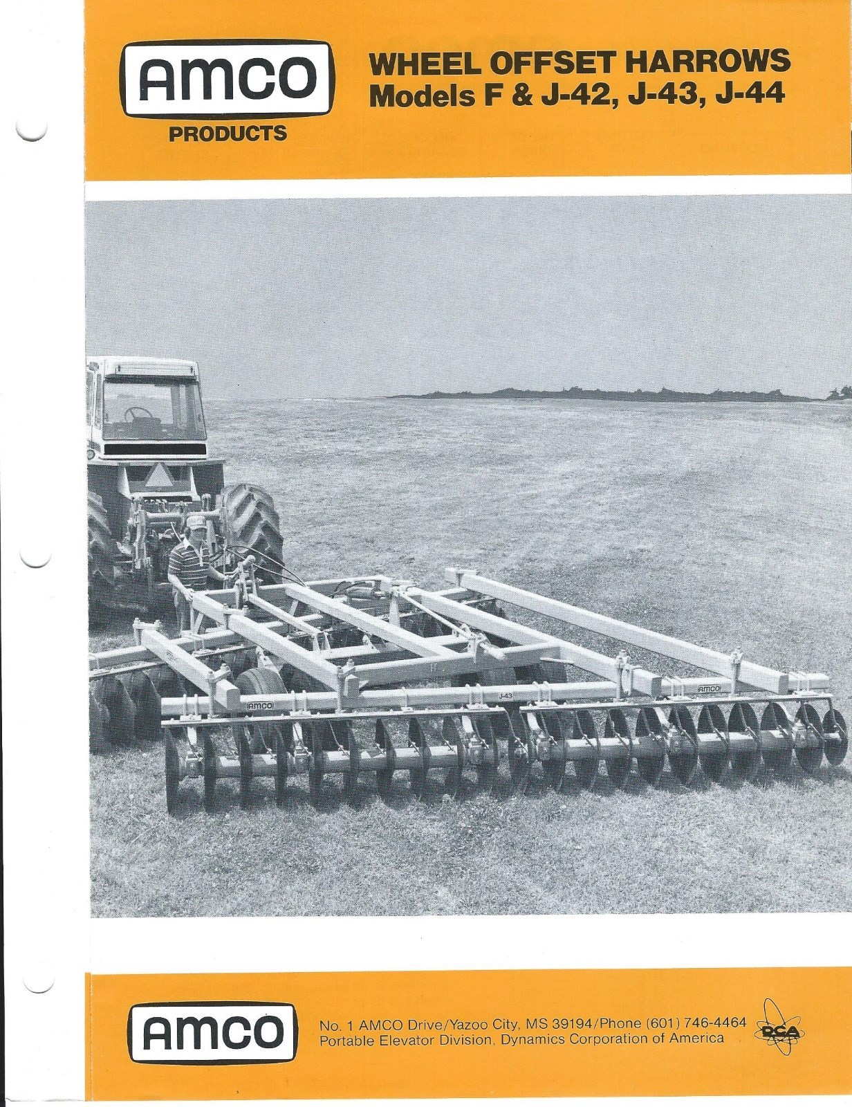 Farm Implement Brochure – AMCO – F J 41 42 43 44 – Wheel Offset Harrow (F5272)