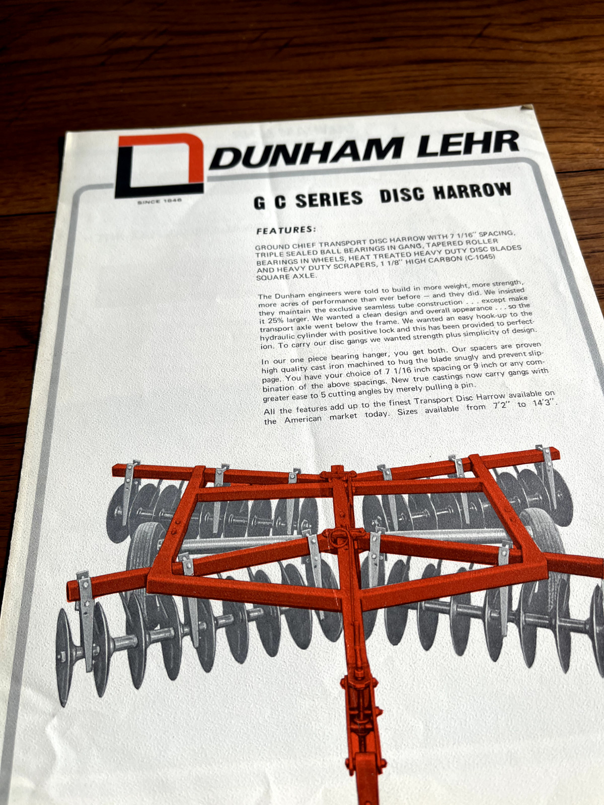 Dunham Lehr G C Series Disc Harrow Brochure BAOH