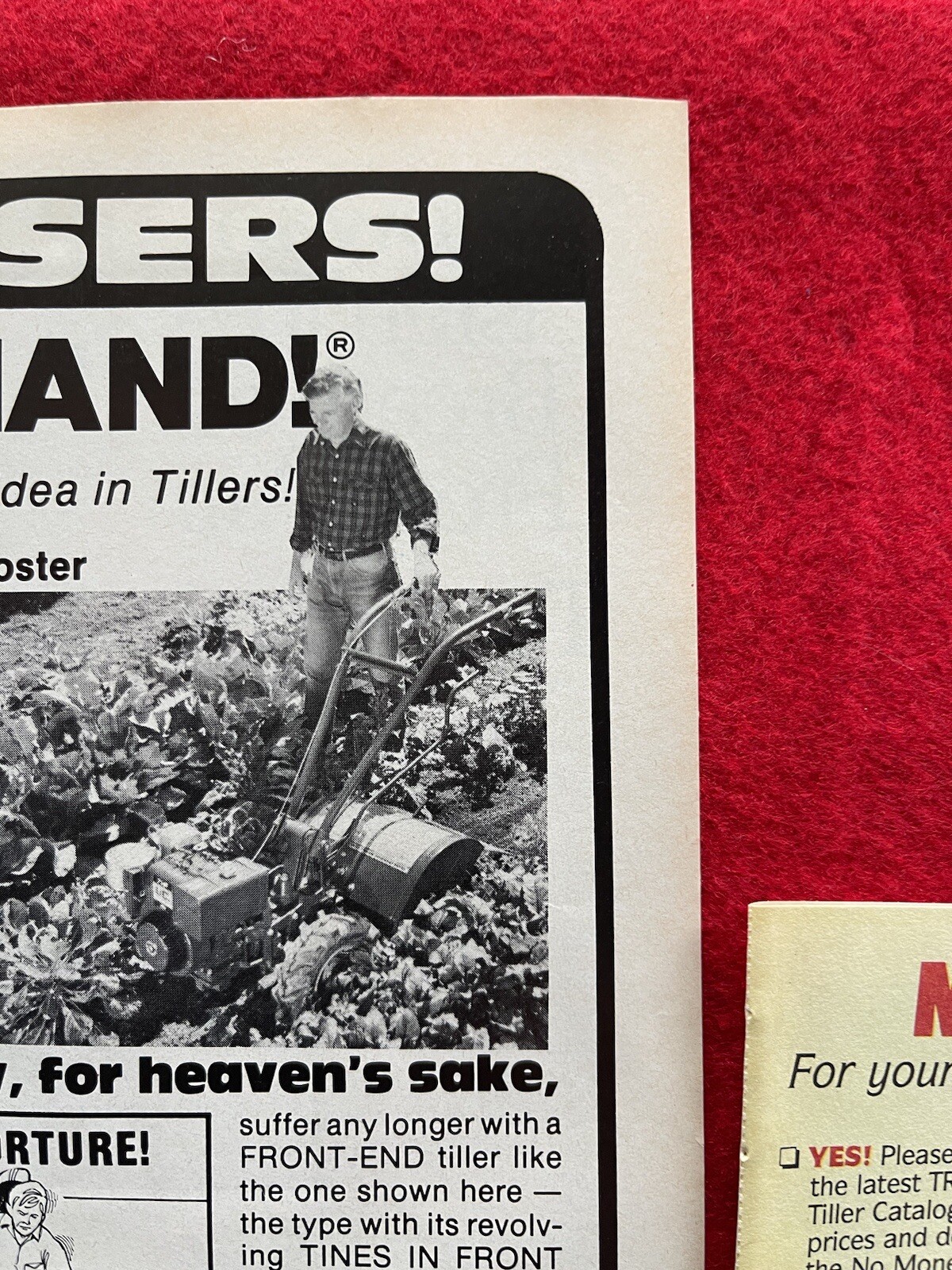 Vintage 1992 Troy Bilt Roto Tiller Print Ad “Just One Hand”