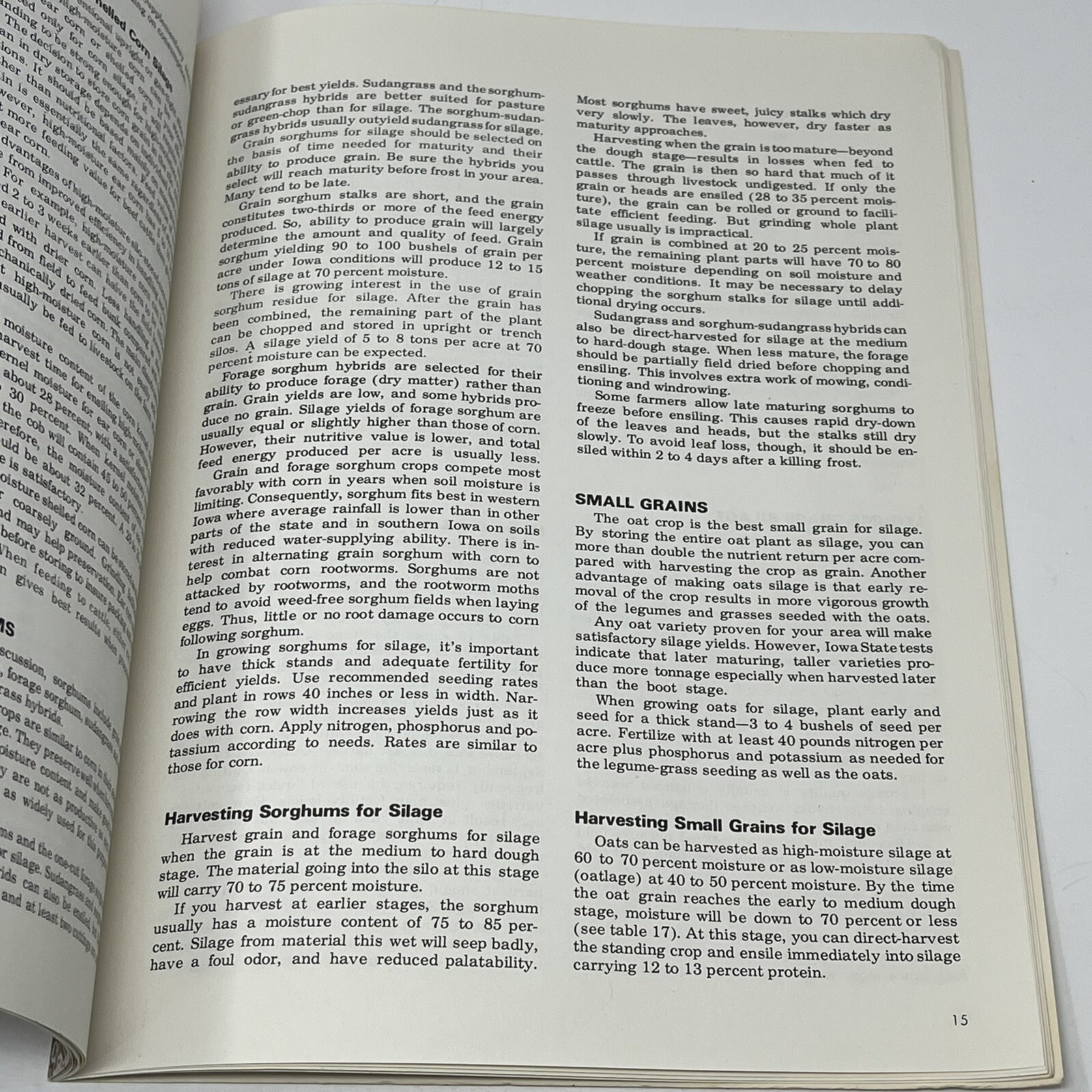 1972 Silage Production & Use Equipment Feeding Iowa State Informational Booklet