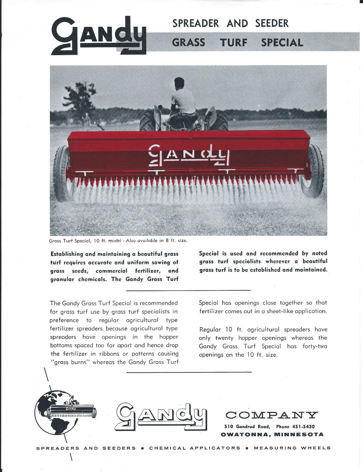 Farm Equipment Brochure – Gandy – Spreader Seeder Grass Turf Rotor Bar (F6006)