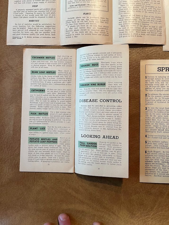 Vintage 1944 Iowa State College Agricultural Ext. Service Pamphlet Lot of 4