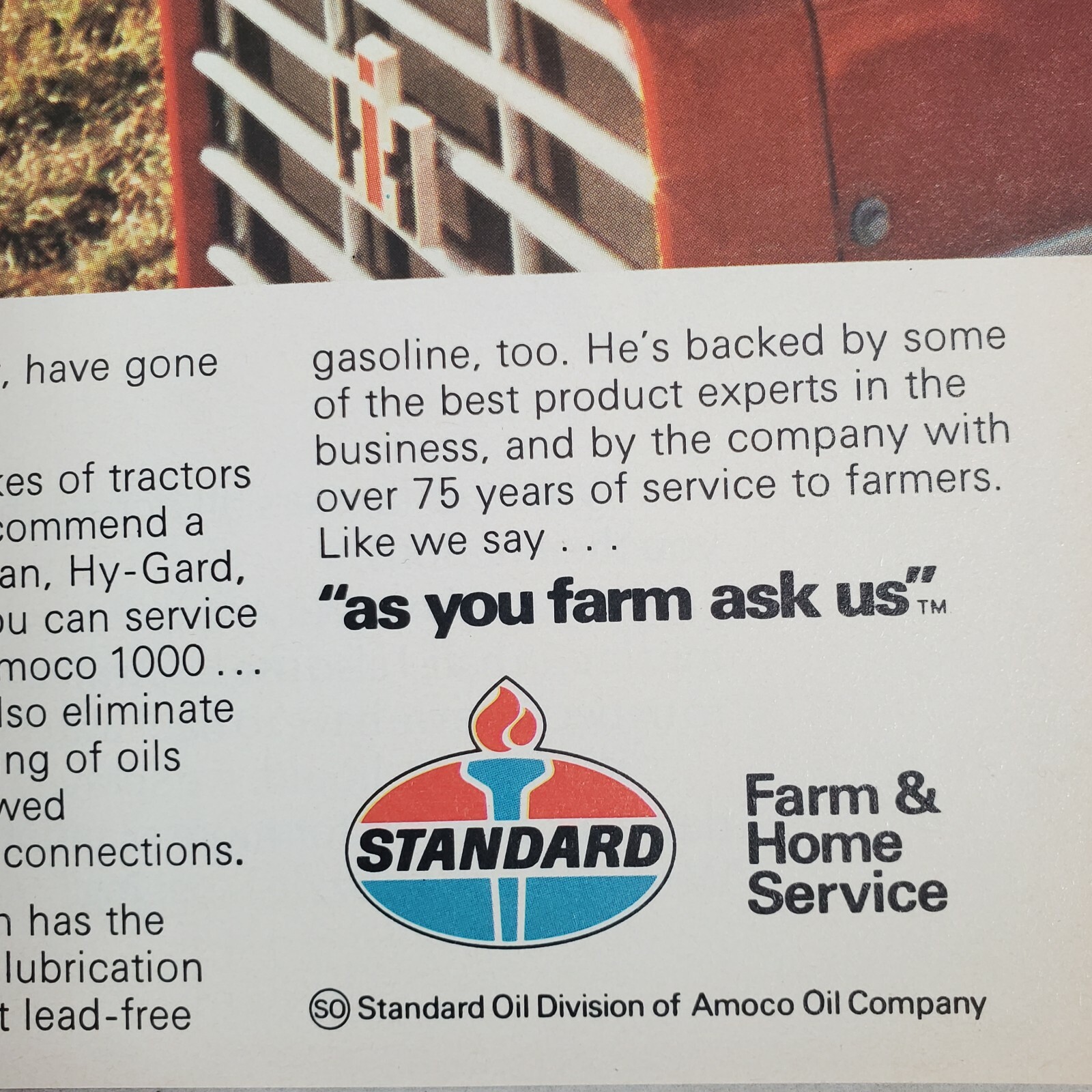 Original 1975 Advertisement Ad Standard Oil Transmission America&rsquo;s Tractors