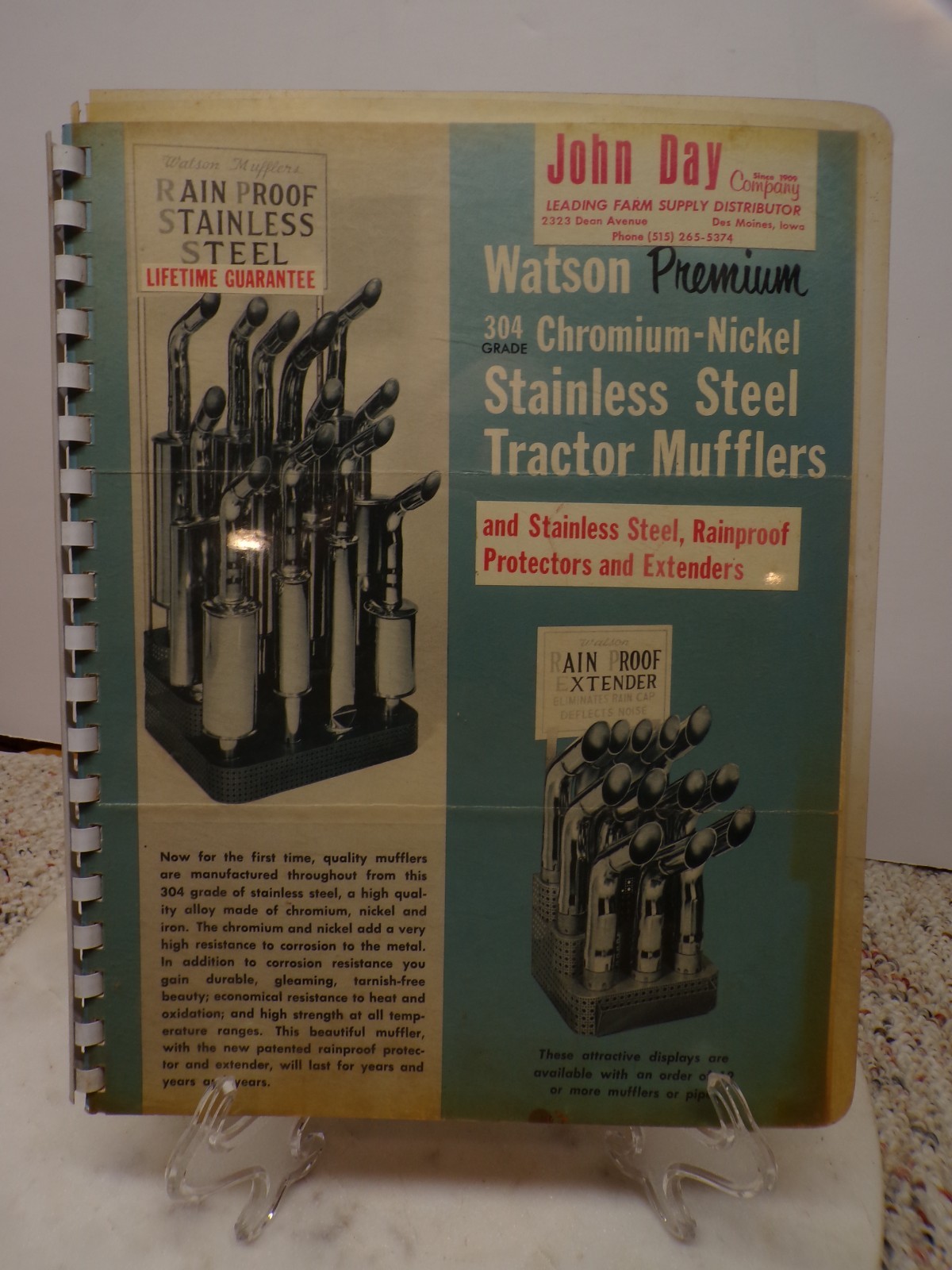 1969 Watson 304 Grade Stainless Steel Tractor Mufflers Catalog East Prairie MO