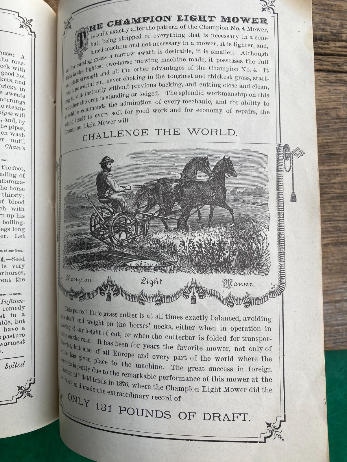 ORIGINAL CHAMPION HORSE DRAWN HARVESTING MACHINES HANDBOOK FOR FARMERS 1882