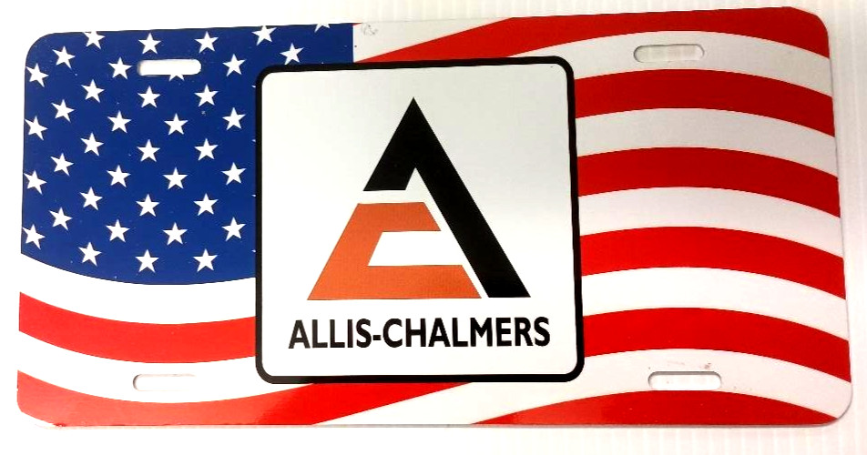 ALLIS-CHALMERS (BIG A) – AMERICAN FLAG LICENSE PLATE