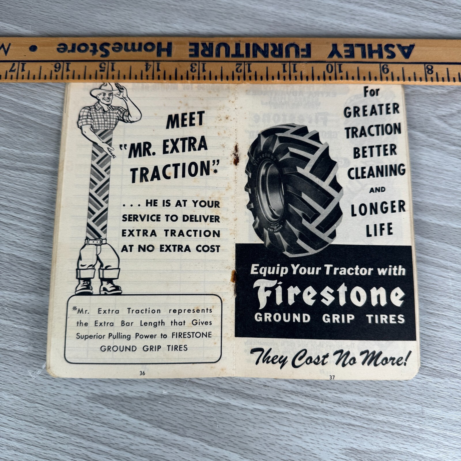 Vtg Notebook 1946 Firestone Farm Guide Book Income Expense Records USED WRITING