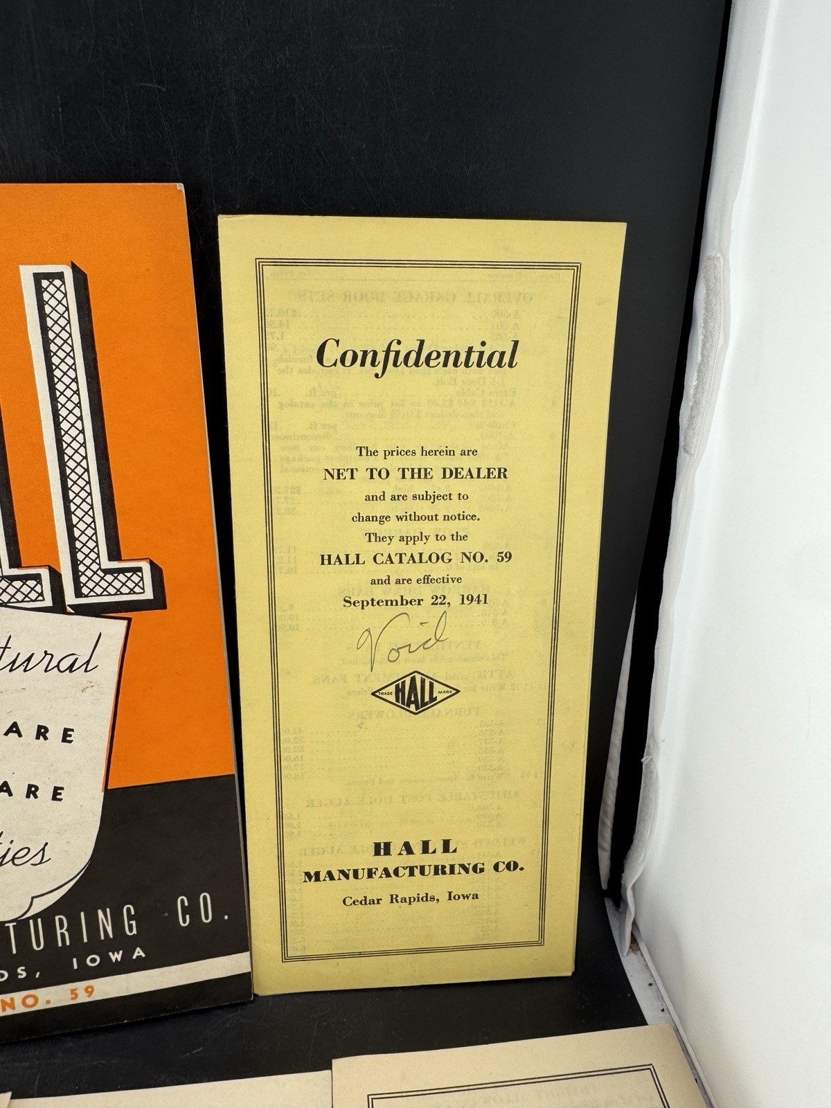 Specialty catalog HALL MANUFACTURING COMPANY Cedar Rapids IOWA W/ Others