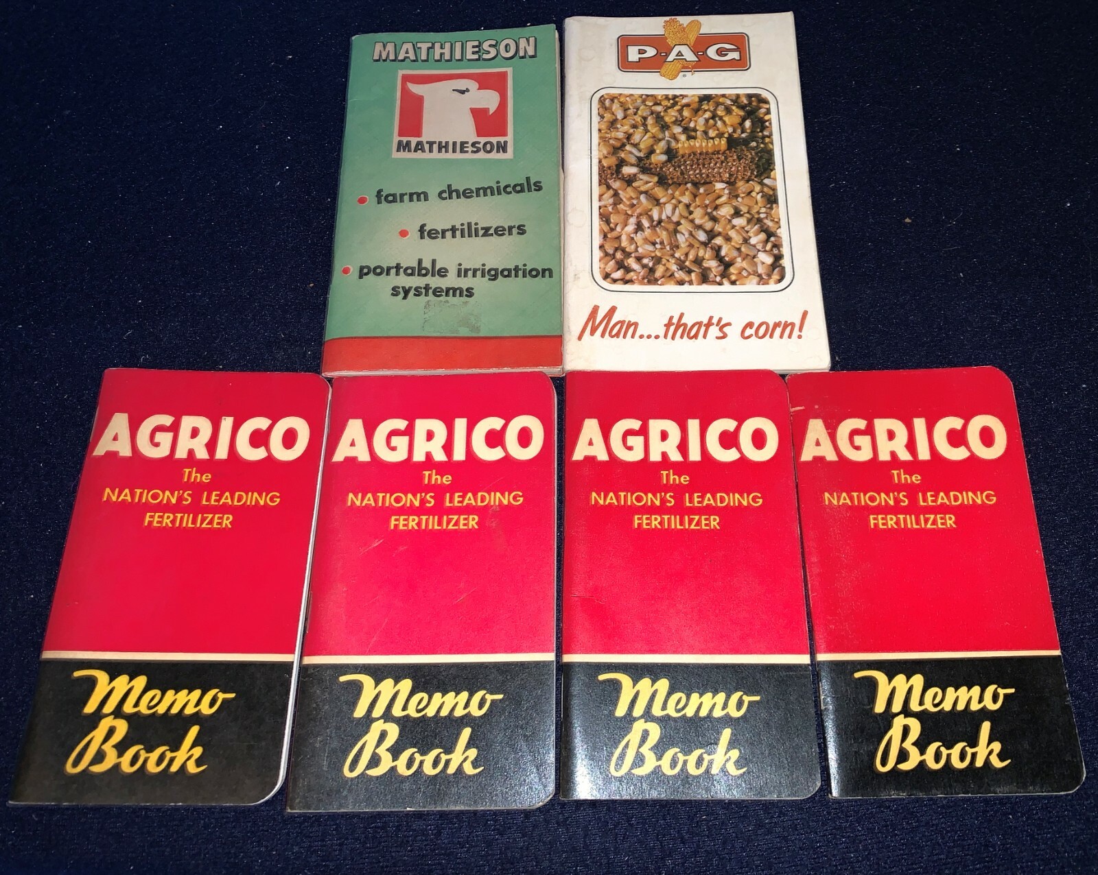 (Group of 6) Vintage AGRICO Fertilizer-Mathison-PAG Small MEMO & CALENDAR Books