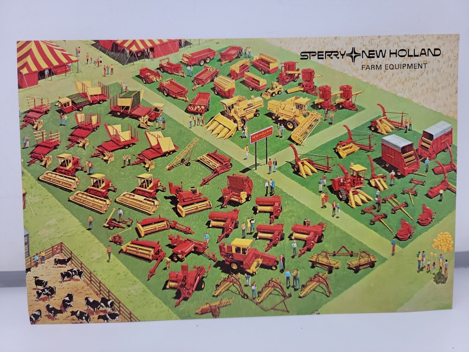 NEW HOLLAND TRACTORS/COMBINES Sperry Farm Equiptment Postcard Original