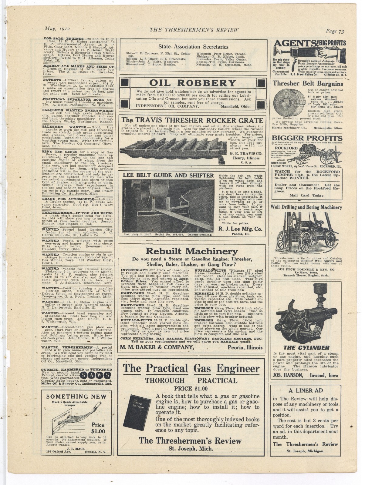 1912 Gus Pech Foundry Co. Ad: Well Boring & Drilling Machines. Le Mars Iowa
