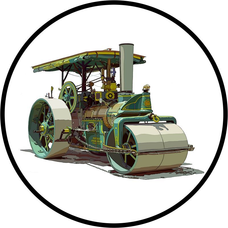 Buffalo Springfield Steamroller NEW Metal Sign 28&Prime; Dia. Round AMERICAN STEEL