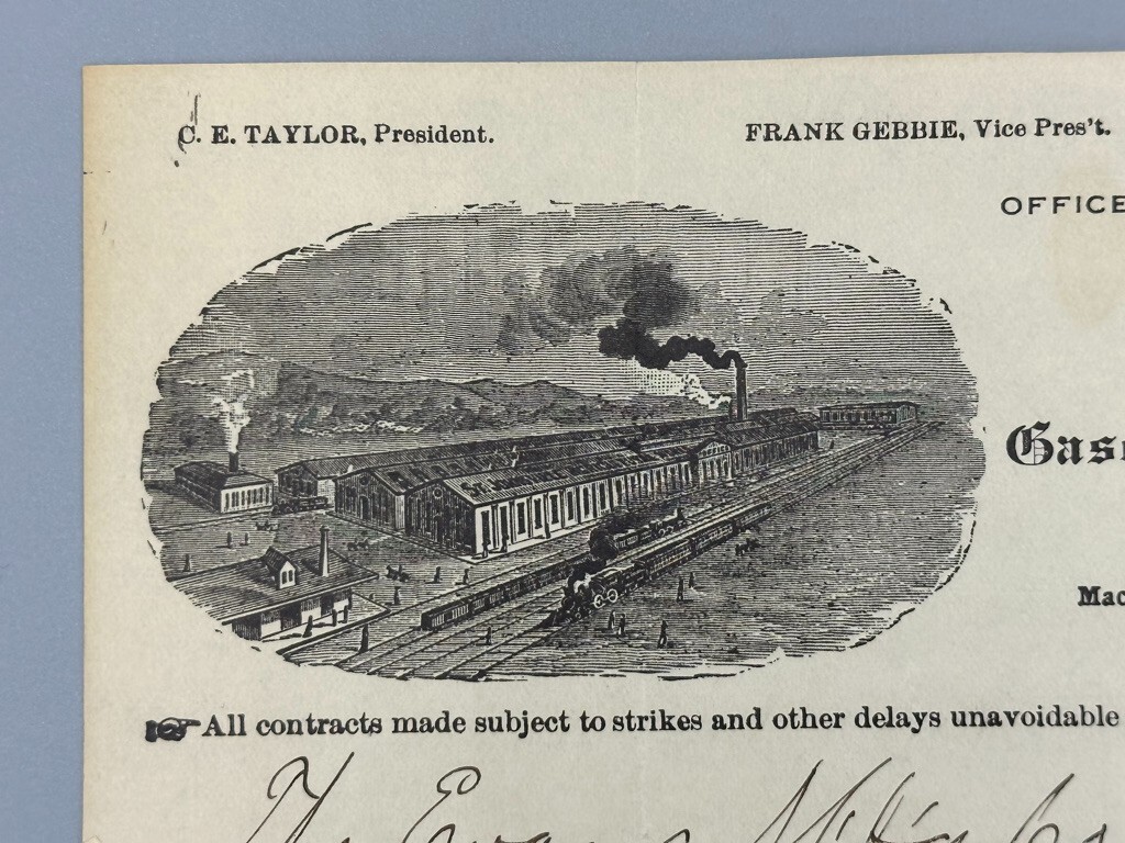 1909 CLARK Thresher STEAM ENGINE Railroad Farm Advertising Letterhead Antique