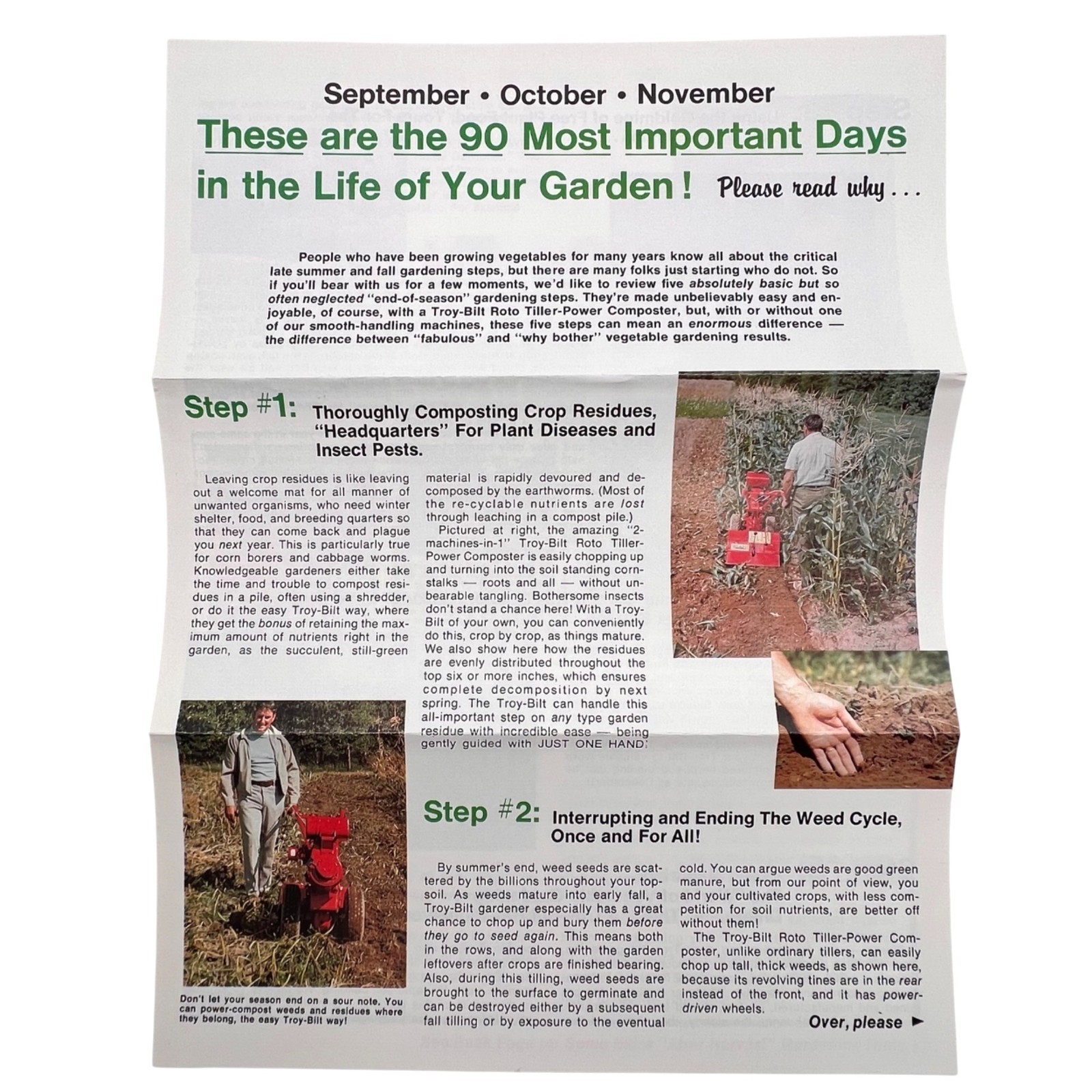 Troy-Bilt Vintage 1975 Garden Tiller Brochure Set With Order Form & Envelopes