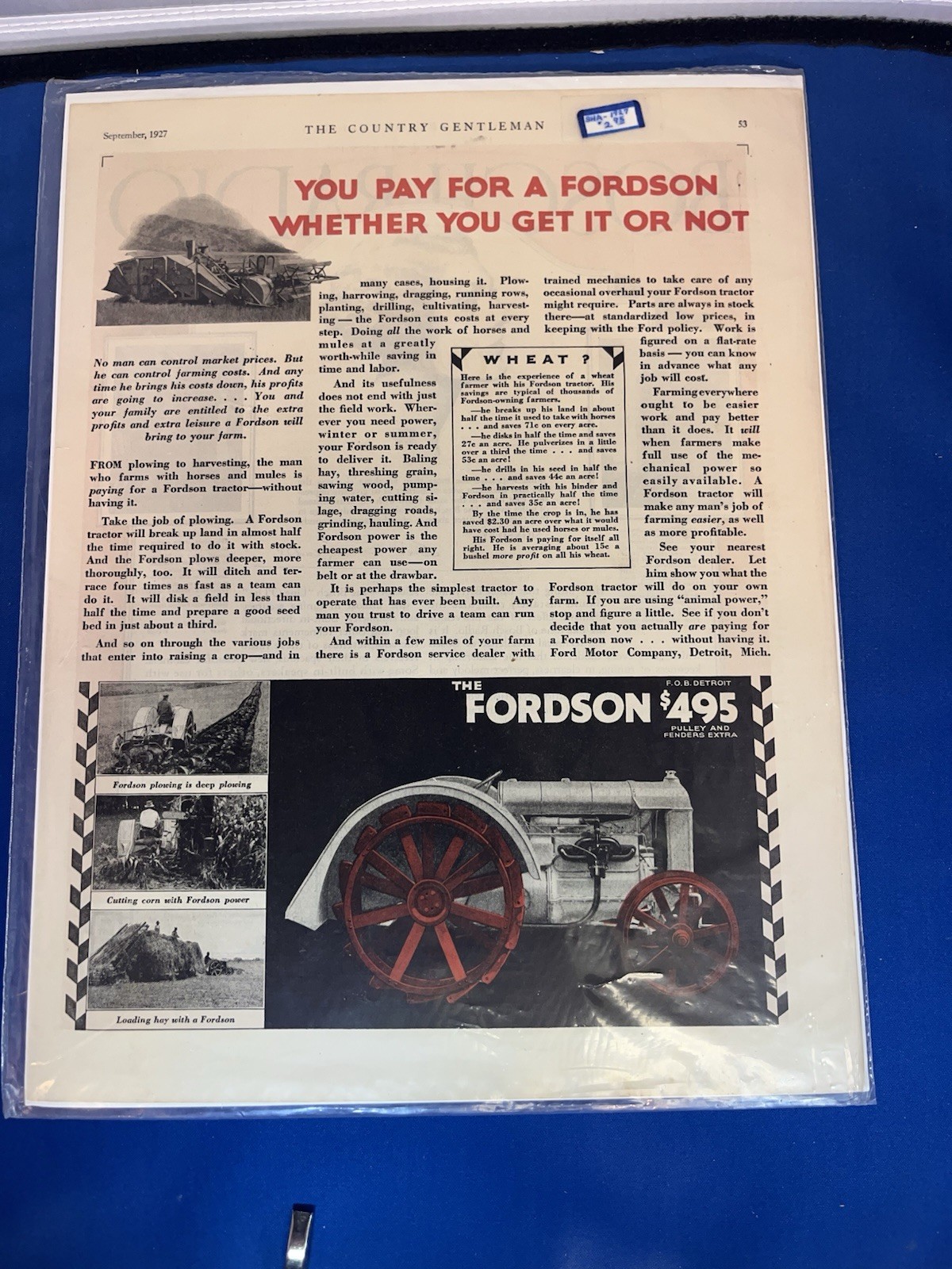A LOT OF 18 VINTAGE ORIGINAL FARM MACHINE ADS-A MUST LOOK!-1897 TO 1940