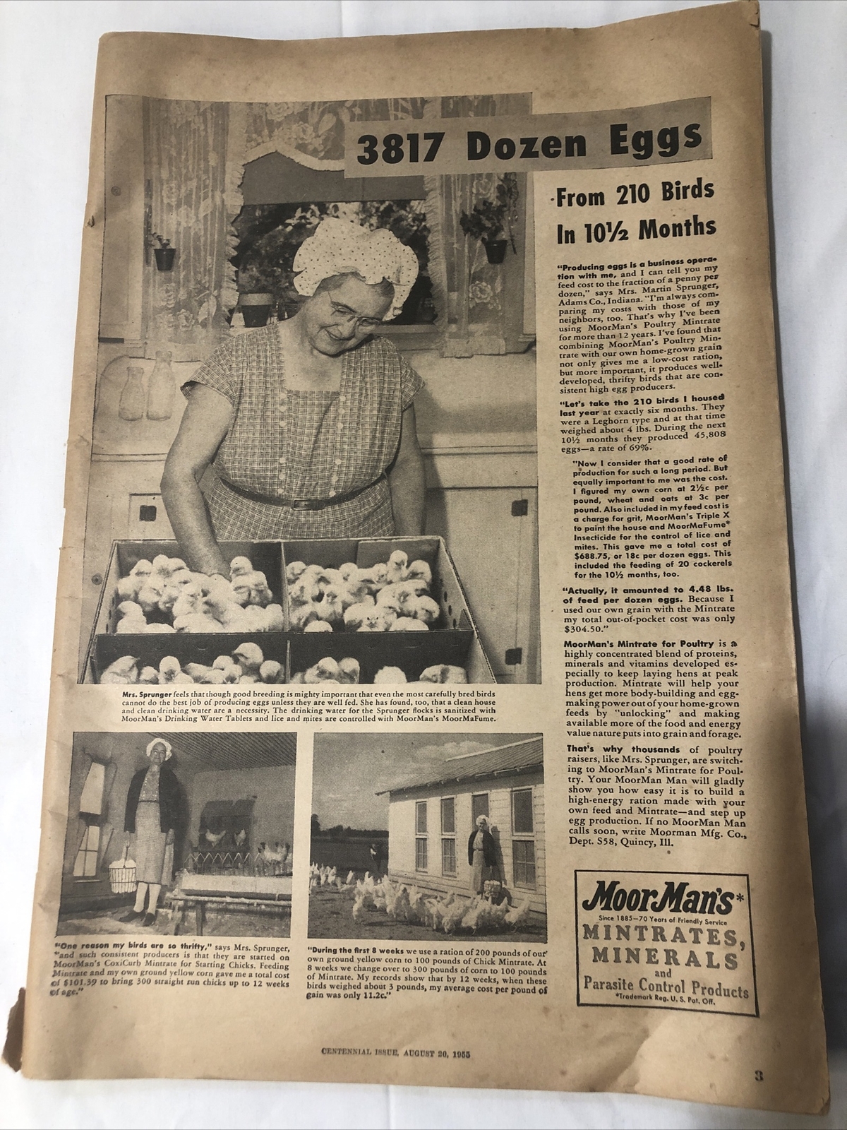 VINTAGE AUGUST 20, 1955 WALLACE FARMER IOWA HOMESTEAD MAGAZINE CENTENNIAL ISSUE